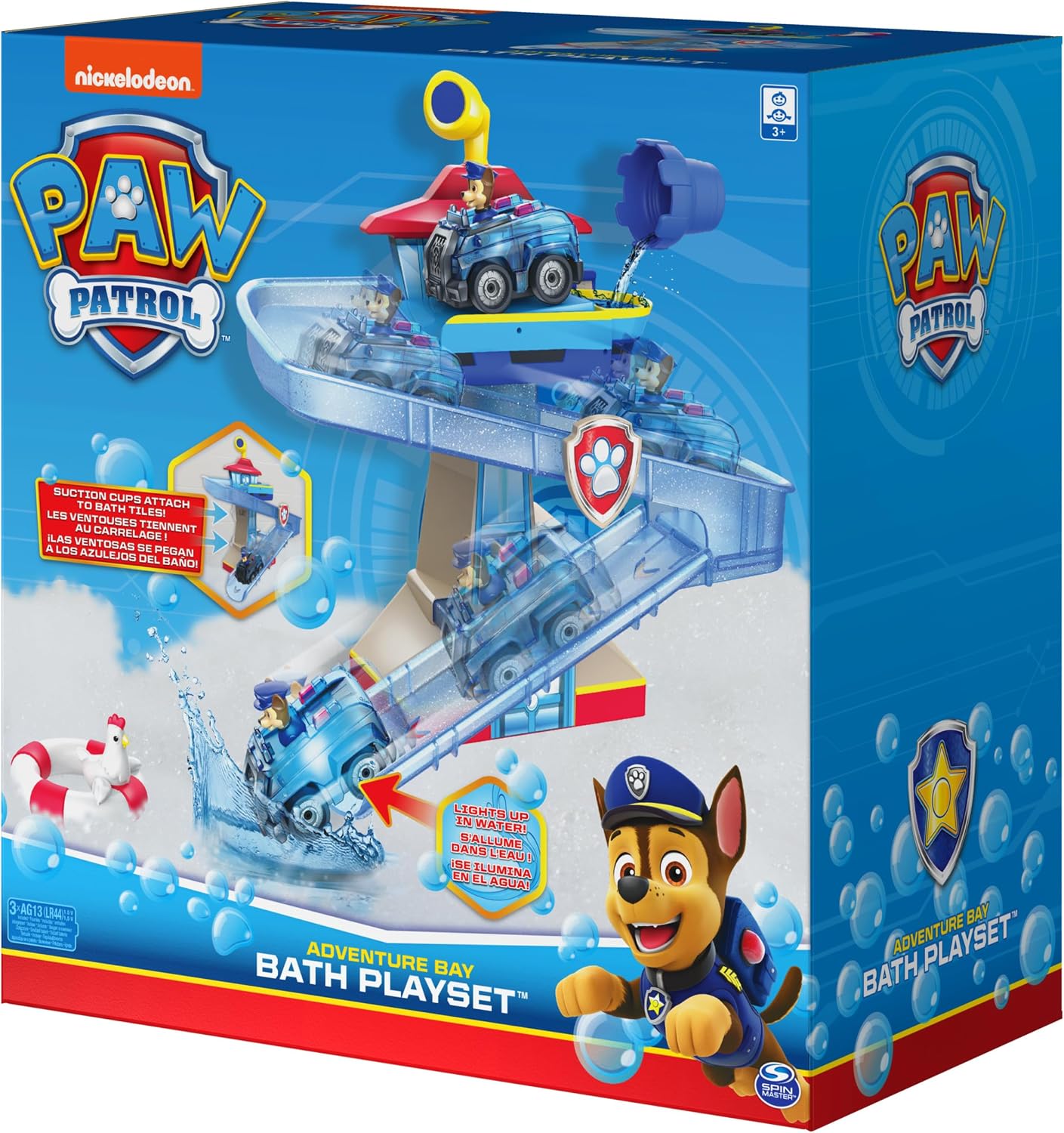 Paw Patrol Adventure Bay Bath Playset with Light-Up Chase Vehicle