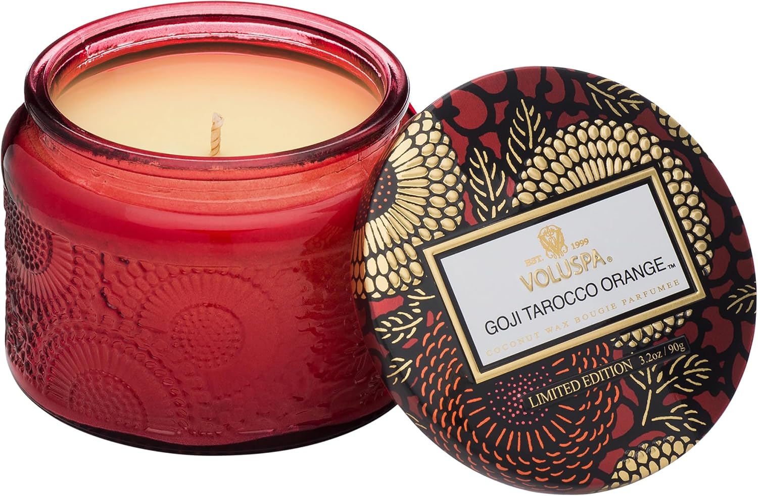 Voluspa Baltic Amber, Petite Candle Jar, 3.2 Ounce, 25 Hour Burn Time, Coconut Wax for Clean Burning, Handcrafted in the USA