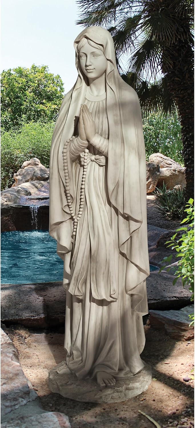 Design Toscano KY1314 Life Size Blessed Virgin Mary Statue,antique stone