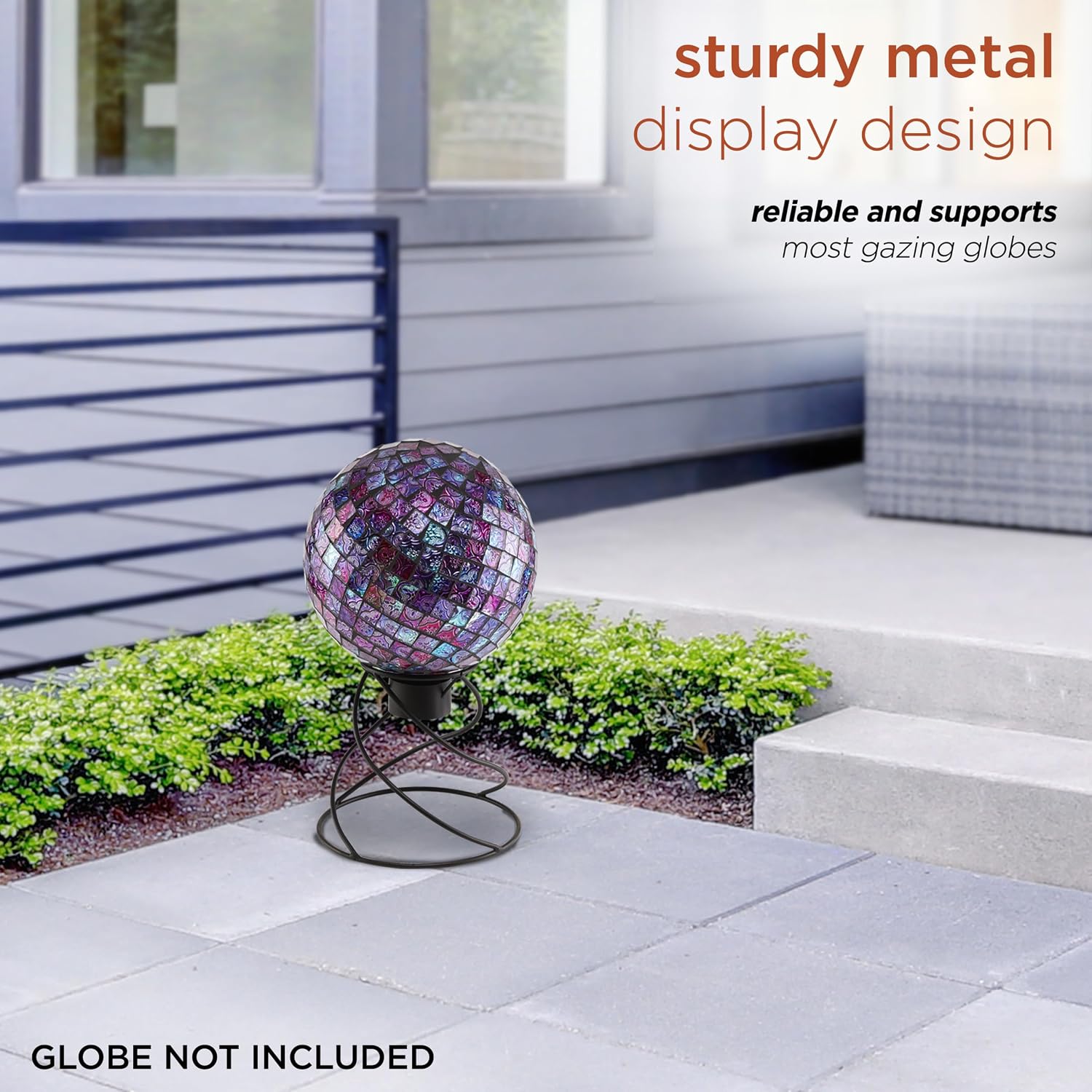 Alpine Corporation 12" Tall Indoor/Outdoor Roman Column Gazing Globe Display Stand