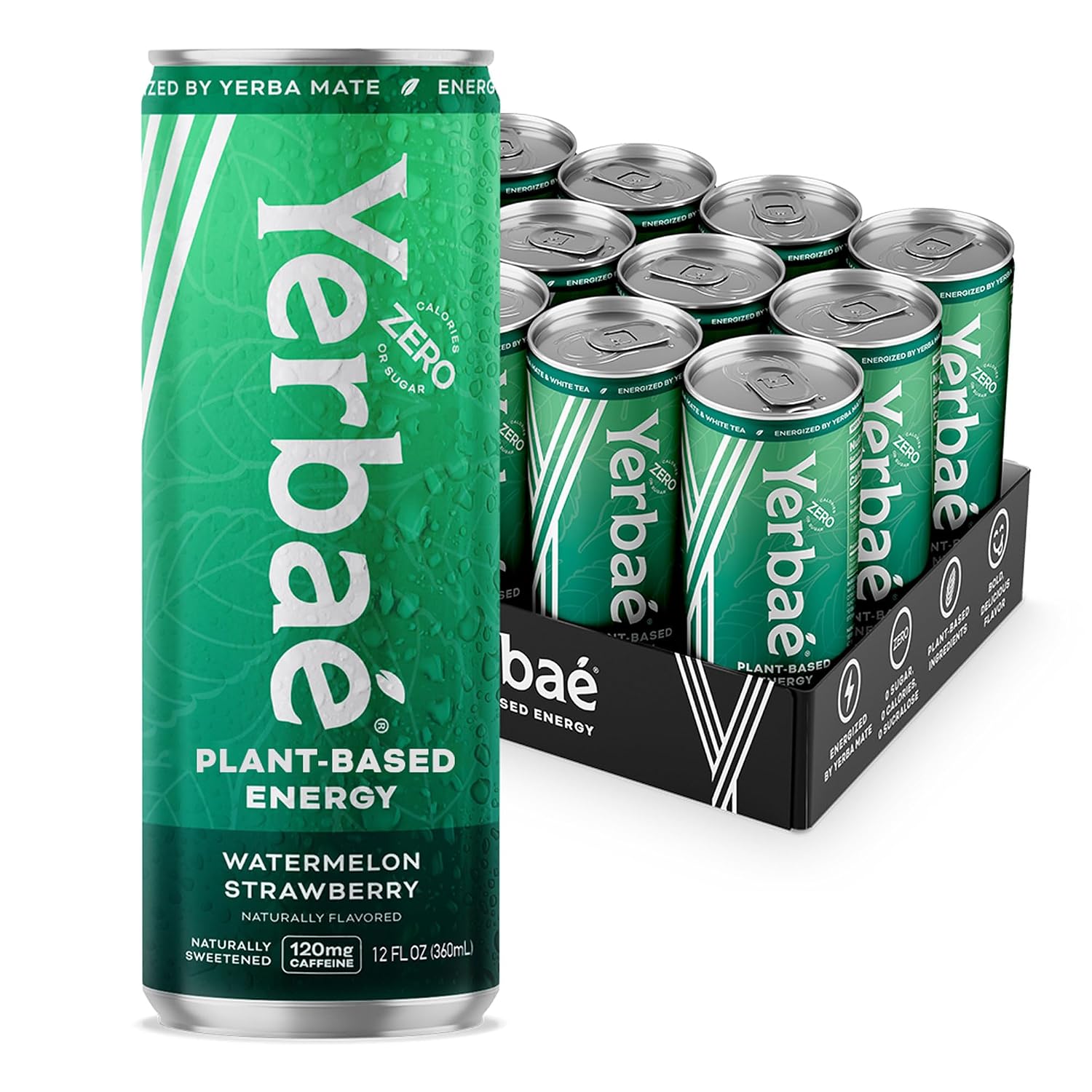 Yerbaé Energy Seltzer - Variety Performance Pack. No Sugar/Calories/Carbs. Energized by Yerba Mate Naturally Caffeinated Plant-Based, Healthy Alternative to Coffee/Sugary Sodas, Pack of 12, 12oz cans