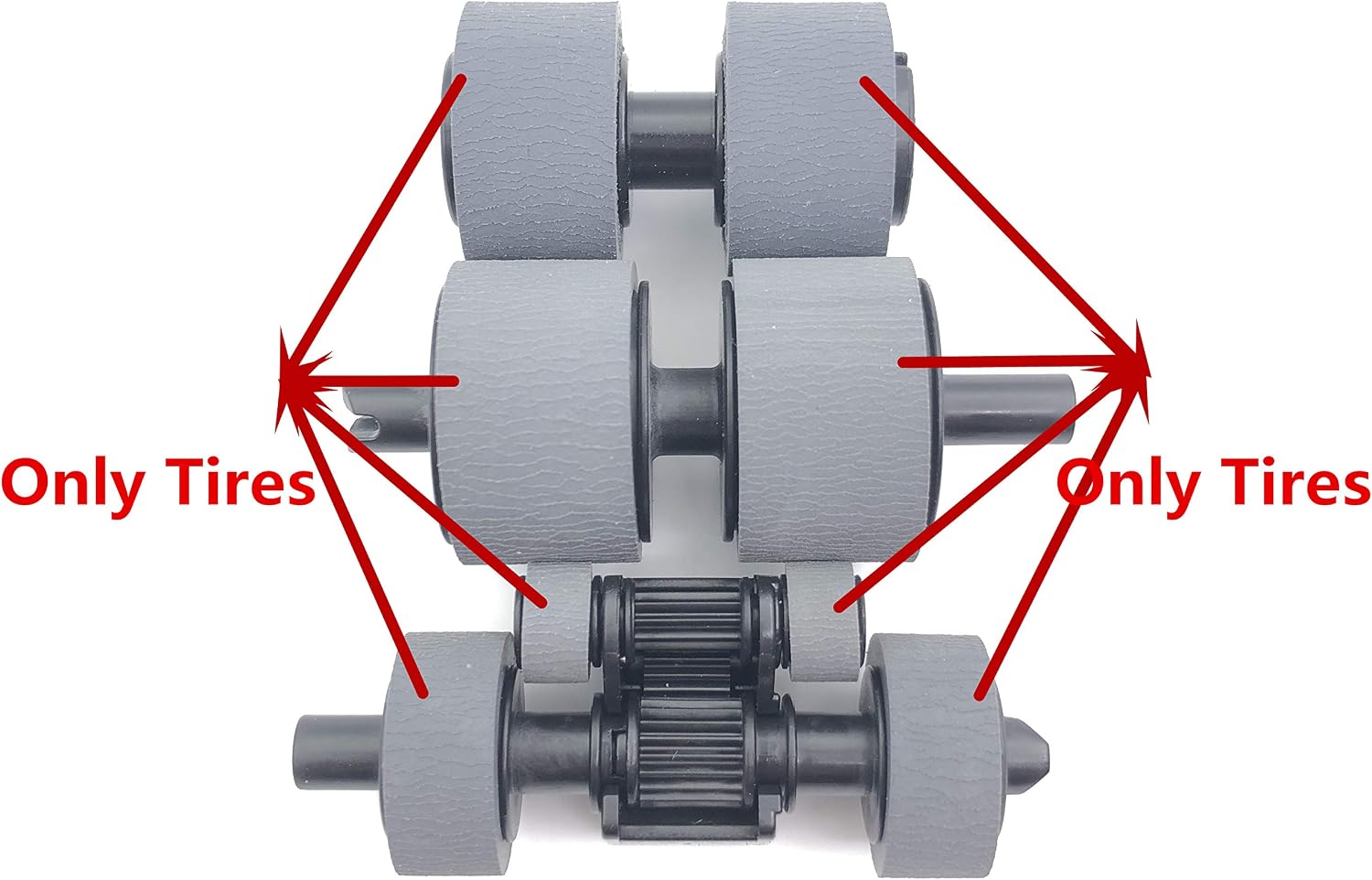 1SET X D00S3W001 D00S3X001 D00S3Y001 Scanner Pick Brake Separation Roller Tires Set Compatible with Brother ADS-2200 ADS-2700W