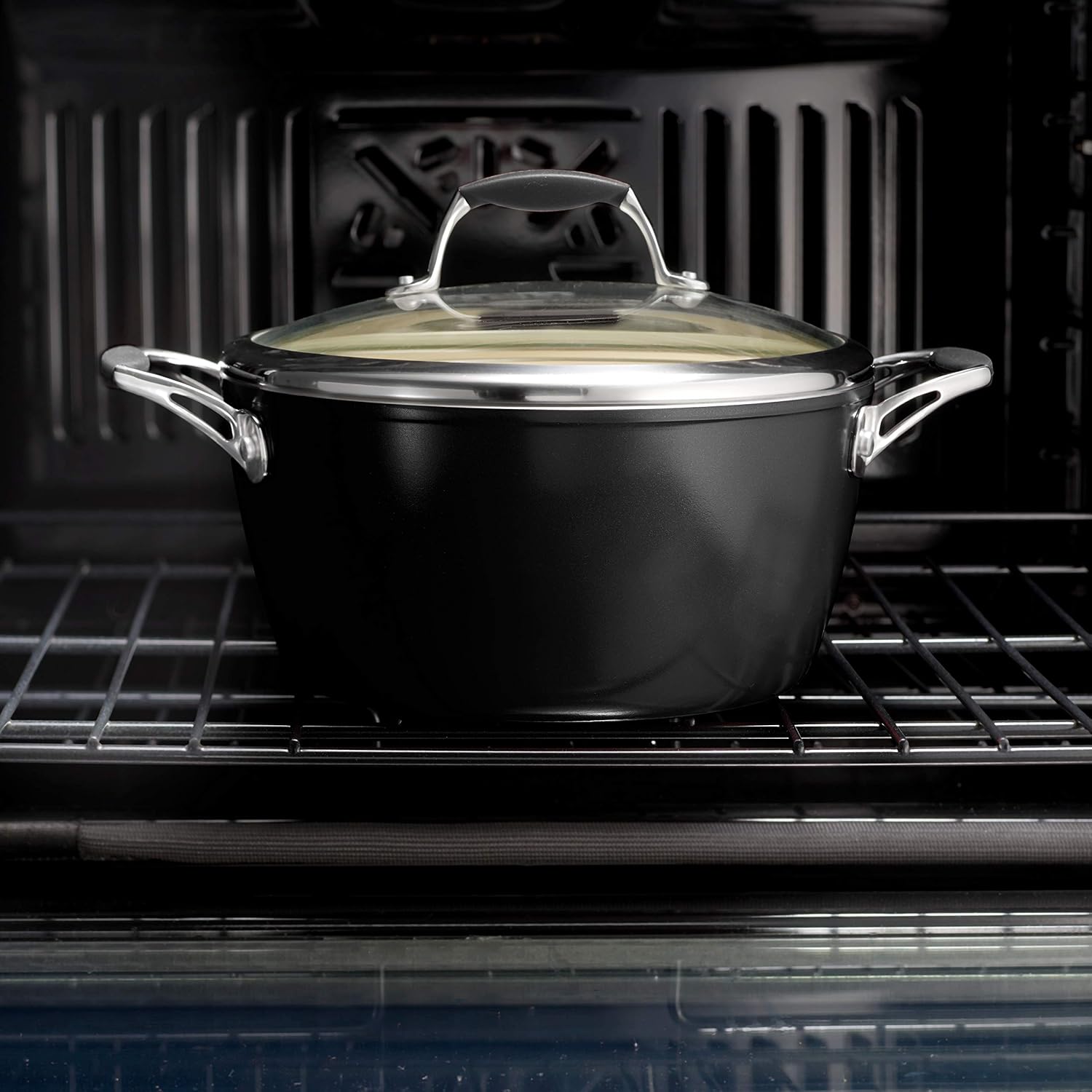 Tramontina Ceramica Deluxe 1.5-Quart Sauce Pan with Glass Lid | Ceramic Non Stick Small Saucepan, Oven-Safe, Metallic Black