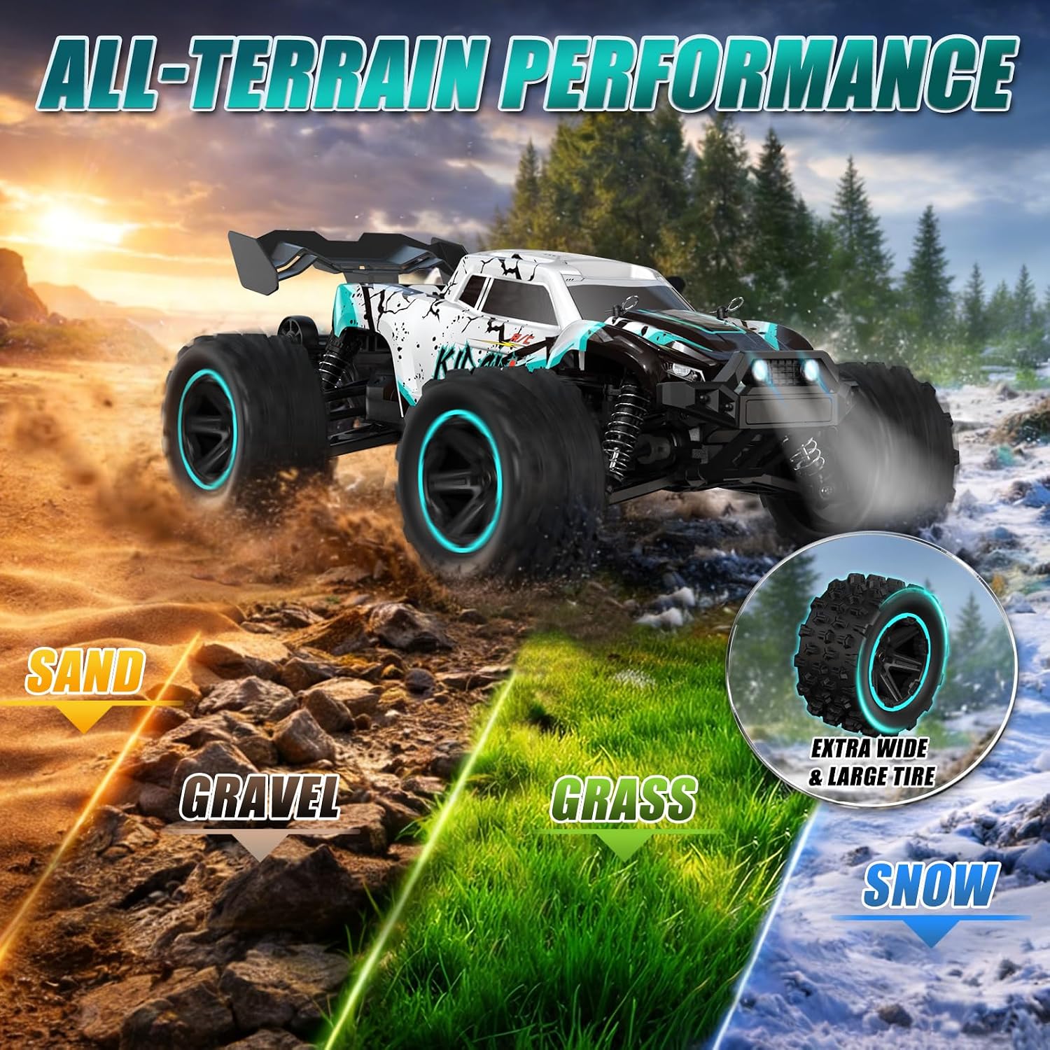 1:14 RC Cars for Adults & Teens, 50 KM/H 4WD Offroad Remote Control Car, 60 Mins Runtime