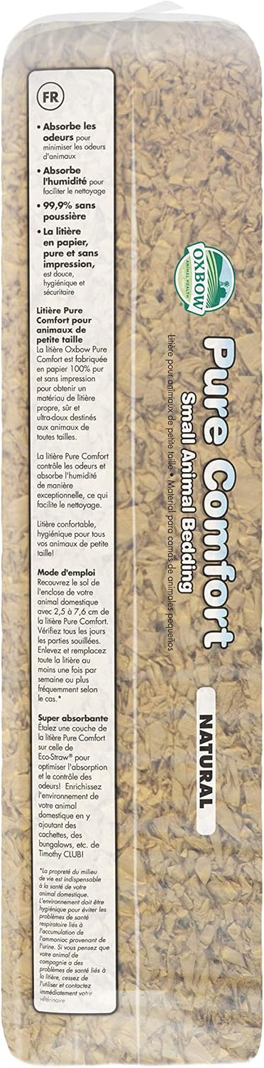 Oxbow Small Animal Bedding, Hamster, Guinea Pig, Rabbit, White, USA, 36 L | Pure Comfort, Hamster Bedding, Guinea Pig Bedding, Low Dust, Virgin Paper, Litter Box, Bunny, Rats, Gerbils, Chinchillas