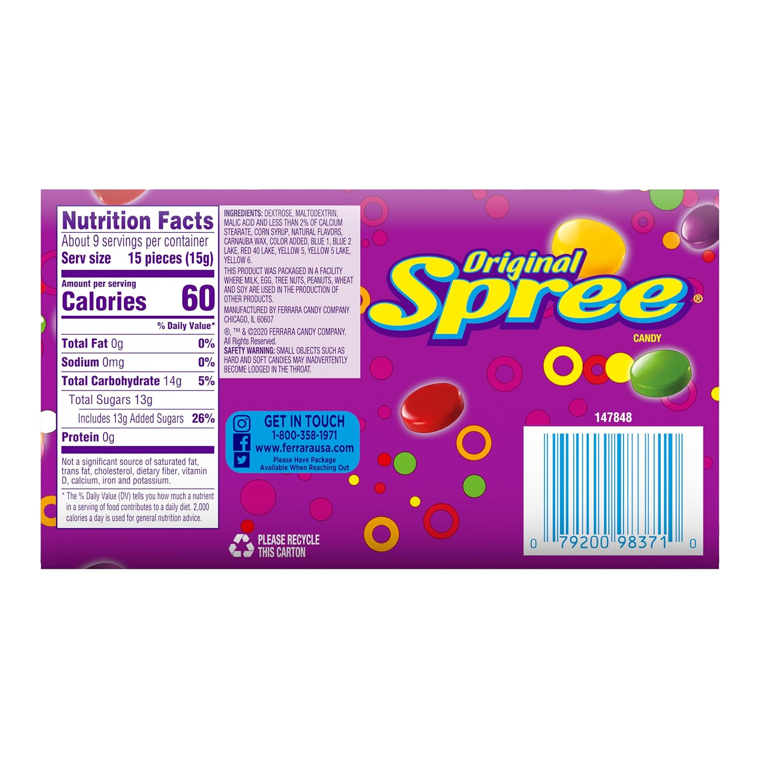 Wonka Everlasting Gobstopper, Candy, Jawbreaker Candy, 5 oz (12 ct) | Color-changing layered jawbreakers, vibrant flavors, concession box, movie night, party bowls, sharing