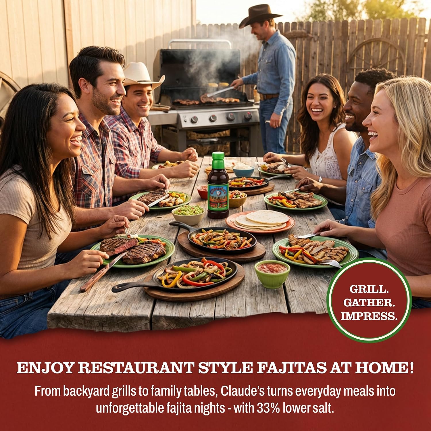 Claude's BBQ Brisket Marinade Sauce, Gluten Free Texas Style, 128 oz | Restaurant-size gallon of smoky Texas tenderizing brisket marinade - all natural & gluten free.