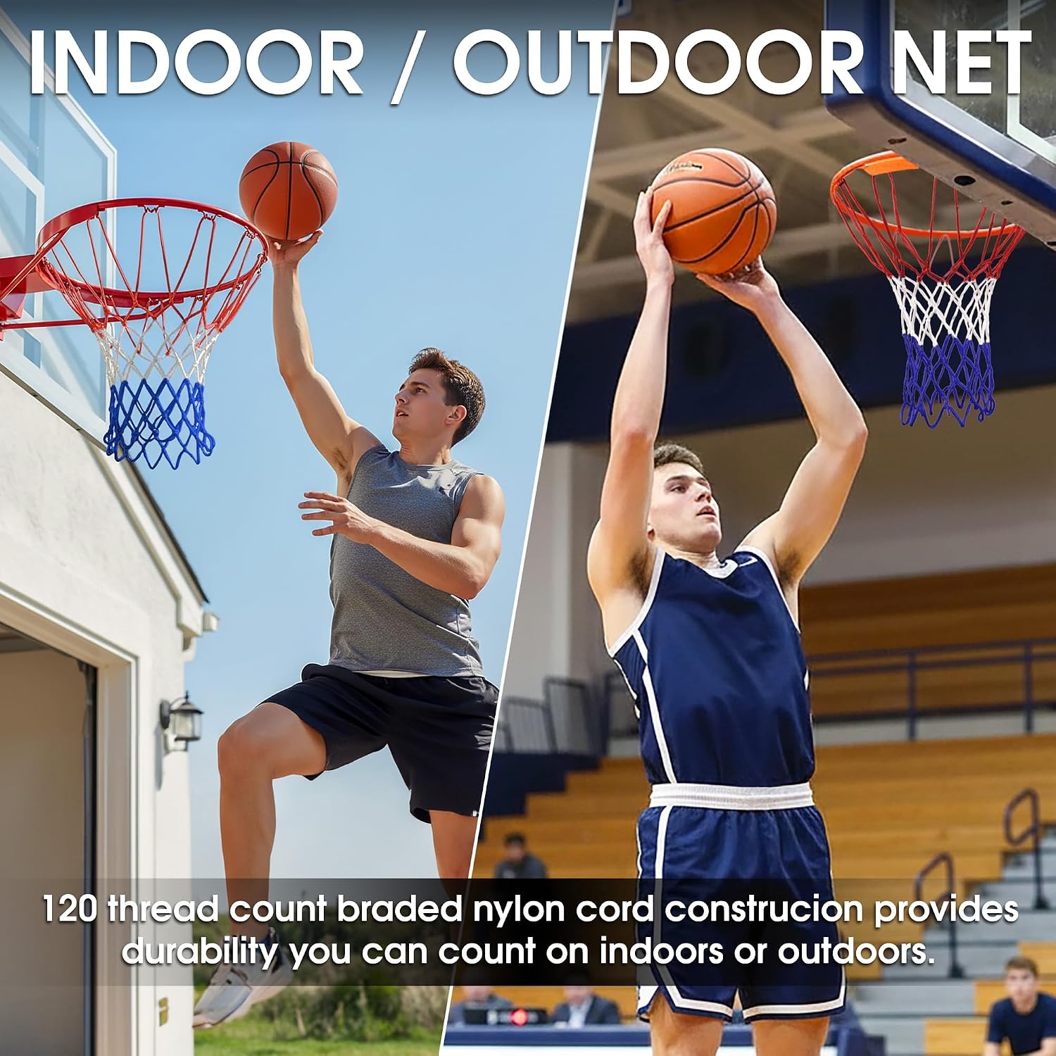 Cannon Sports Heavy Duty Basketball Net Replacement - 21 Inches - 12 Loop Standard Size - Weather Resistant for Indoor/Outdoor Courts - Fits All Standard Rims