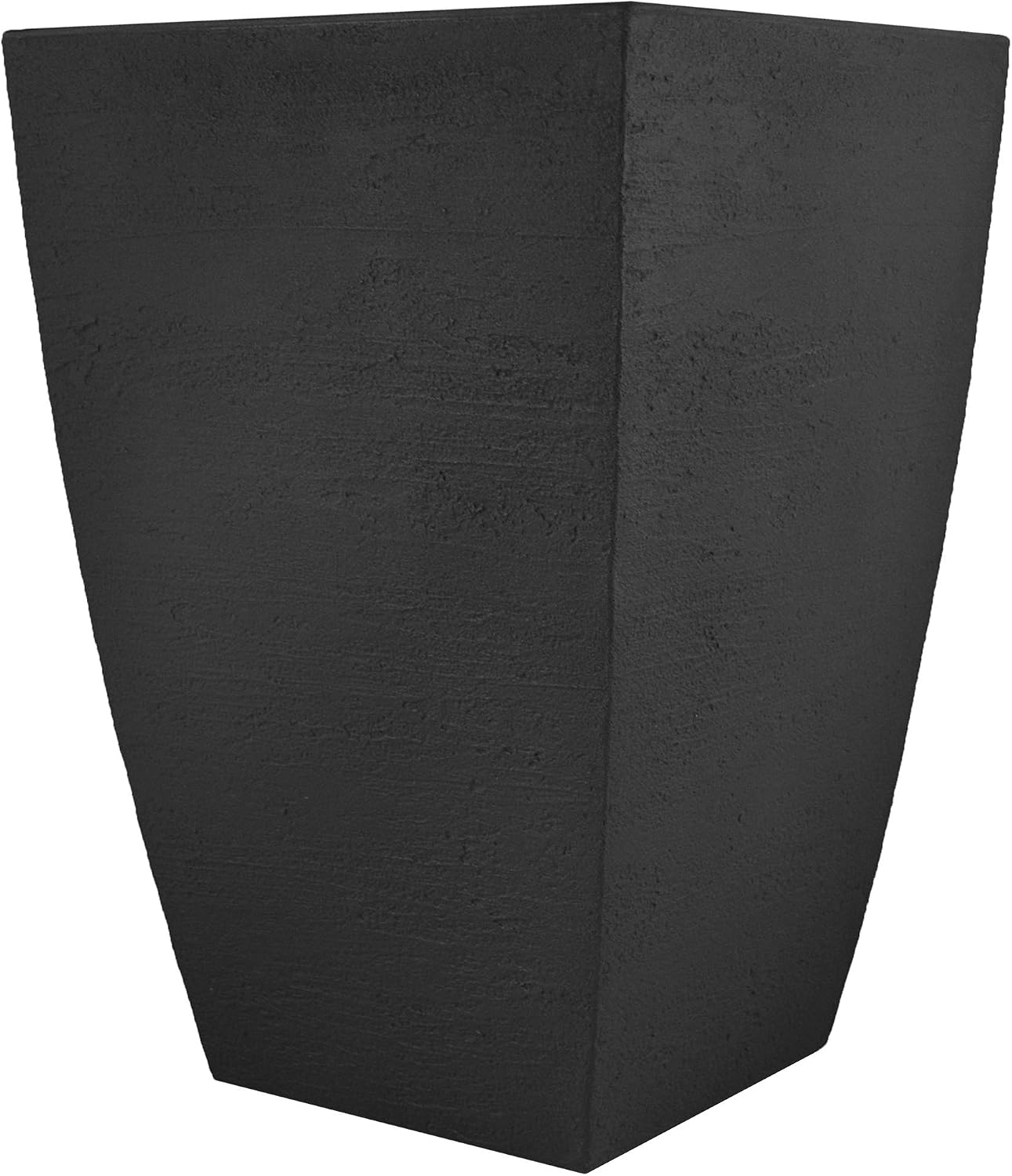 Tusco Products MSQ16BK Modern Square Garden Planter, 16-Inch, Black