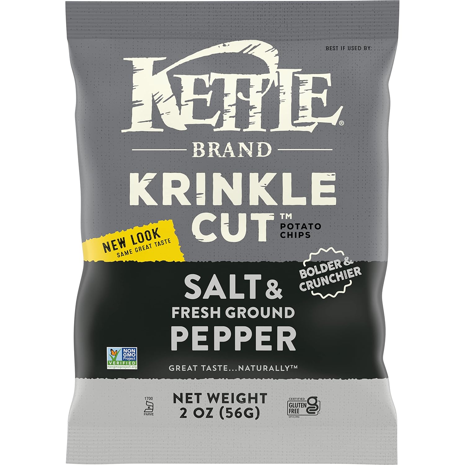 Kettle Brand Krinkle Cut Salt and Fresh Ground Pepper Potato Chips, 13 Oz