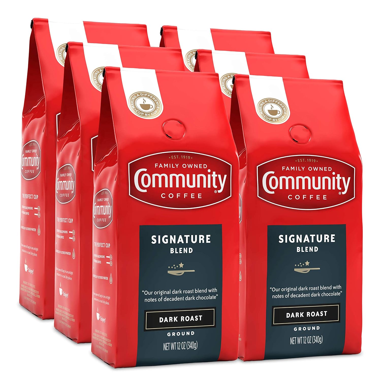 Community Coffee French Roast, Ground Coffee, Extra Dark Roast, 12 Ounce Bag (Pack of 1)