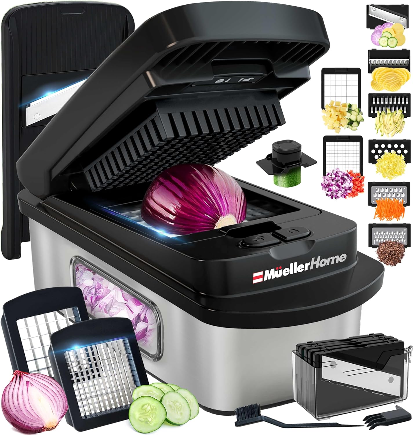 Mueller The Real Original Pro Vegetable Chopper & Mandoline Slicer, 10-in-1