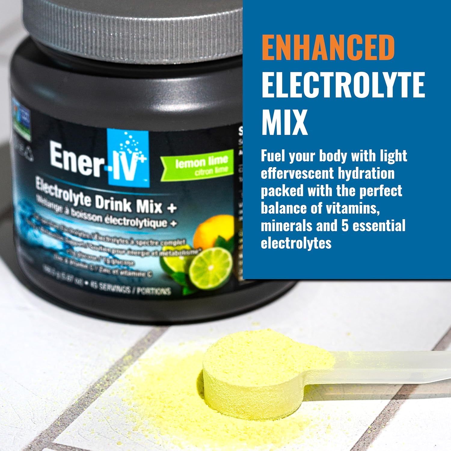 Ener-IV Electrolyte Drink Mix, Natural Flavors - Mixed Berry, 45 Servings