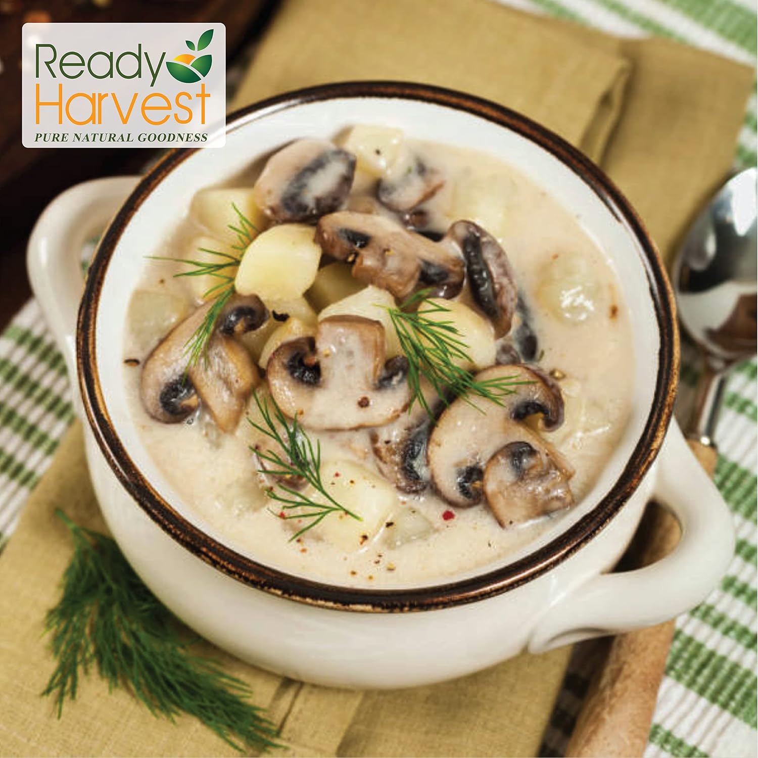 Ready Harvest Freeze-Dried Mushroom for Emergency Food Supply | Camper Must-Haves Camping Essentials | Hurricane Preparedness Items, Survival Food