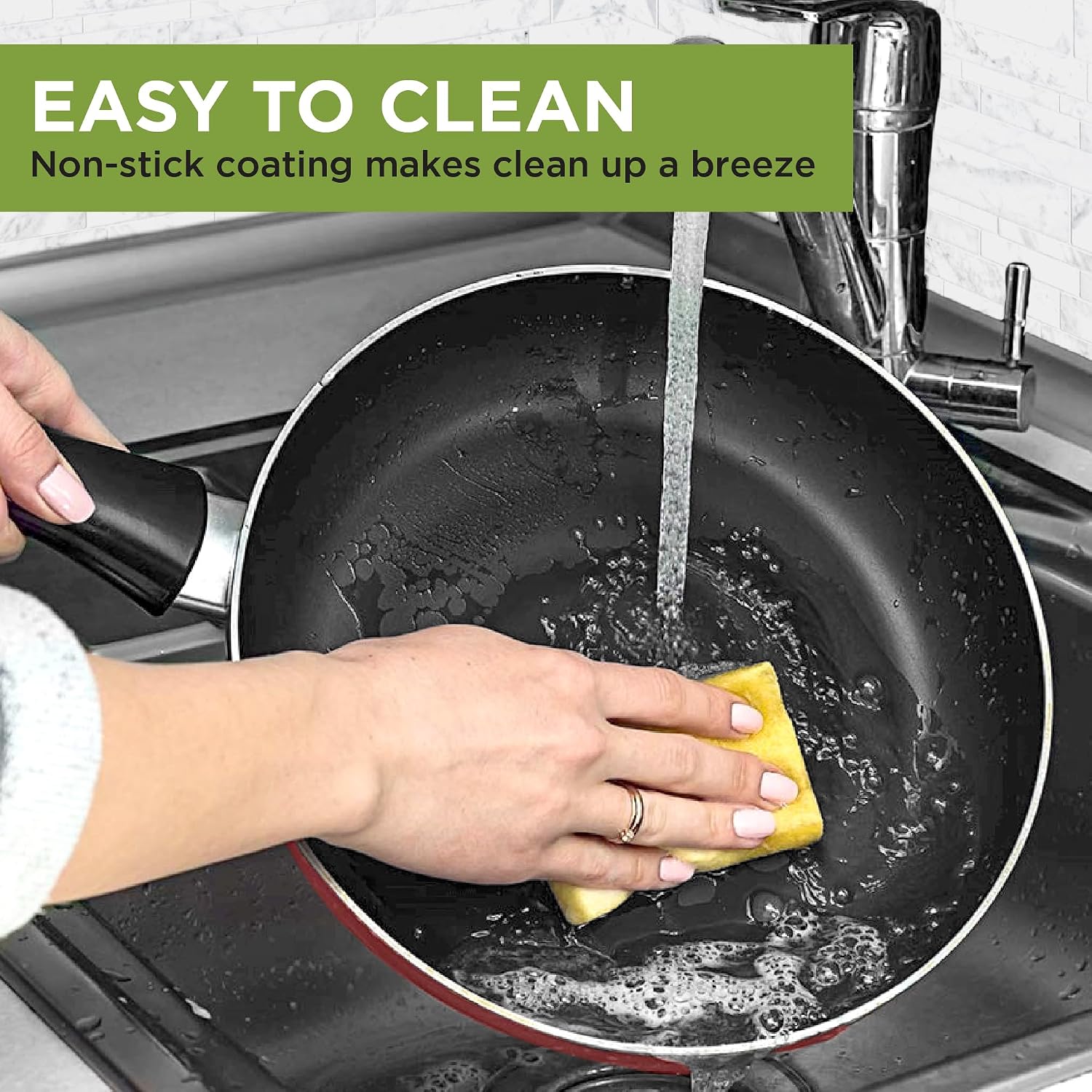Ecolution Easy Clean Ceramic Nonstick Cookware Set, Dishwasher Safe Kitchen Pots and Pans Set, Comfort Grip Handle, Even Heating