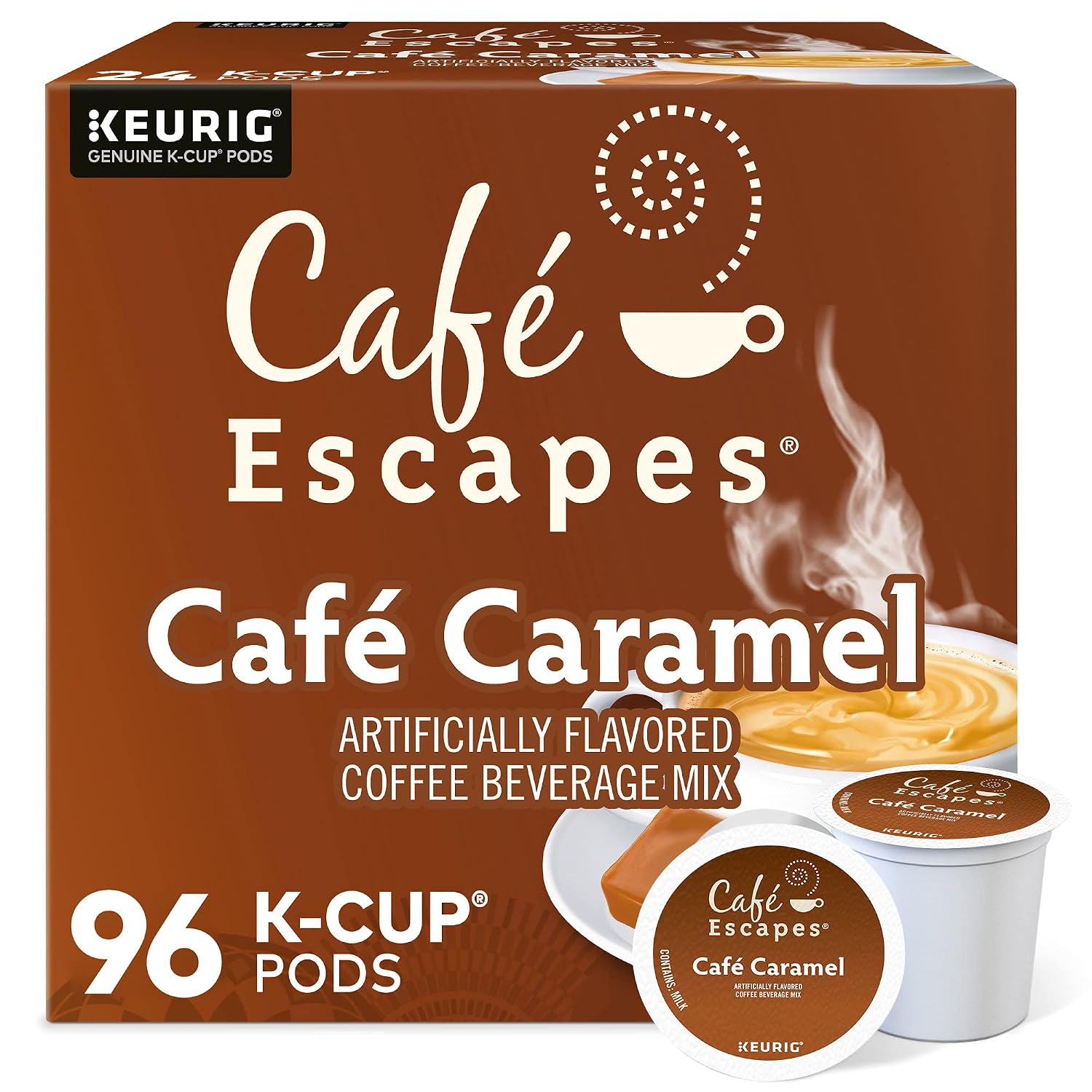 Cafe Escapes Milk Chocolate Hot Cocoa Keurig Single-Serve K-Cup Pods, 96 Count