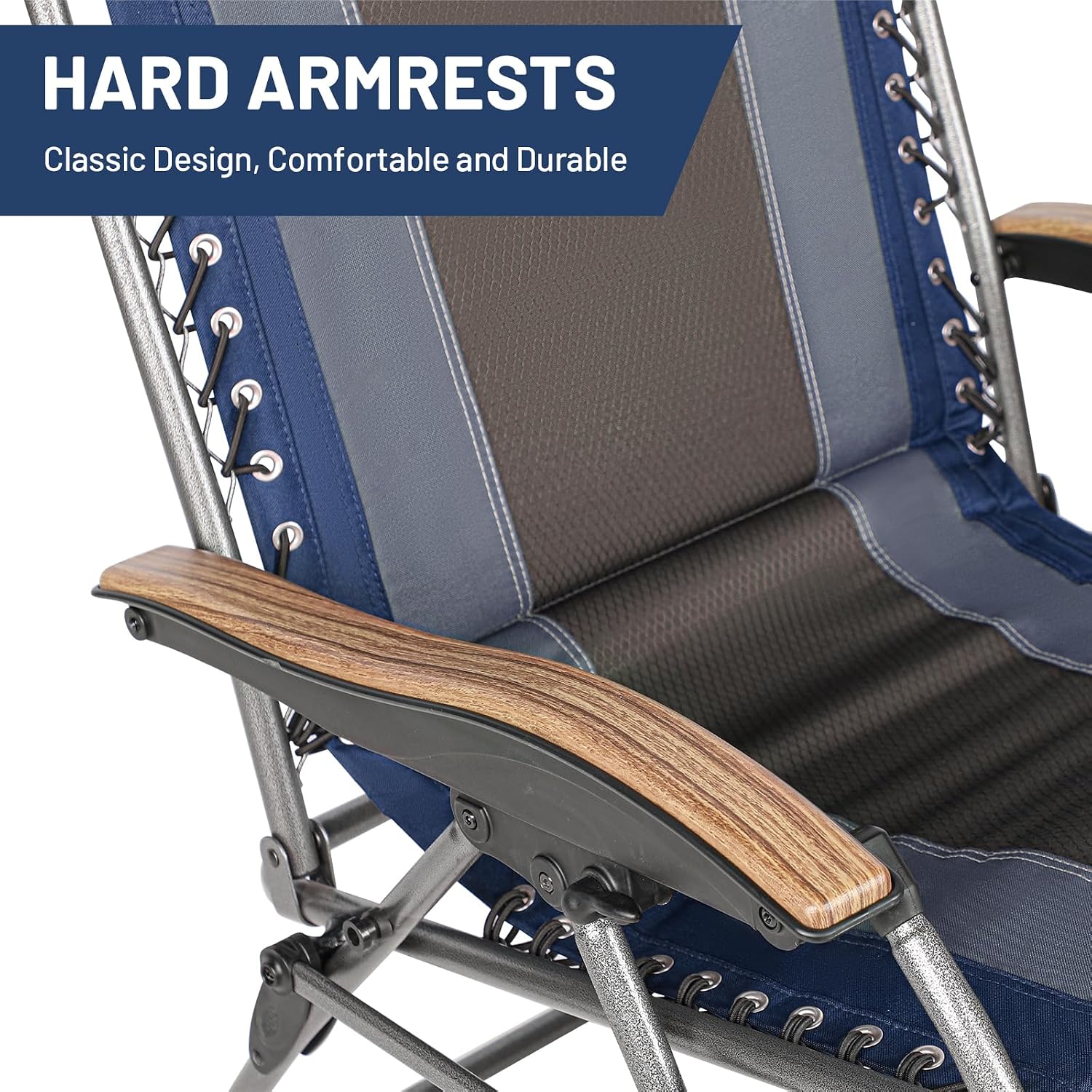 Timber Ridge Oversized Zero Gravity Chair, Padded Reclining Lounge Chair with Adjustable Headrest & Cup Holder, Heavy Duty Support 350 lbs