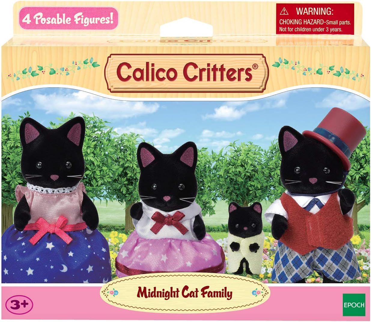 Calico Critters, Sandy Cat Family, Dolls, Dollhouse Figures, Collectible Toys, Premium, 3 inches