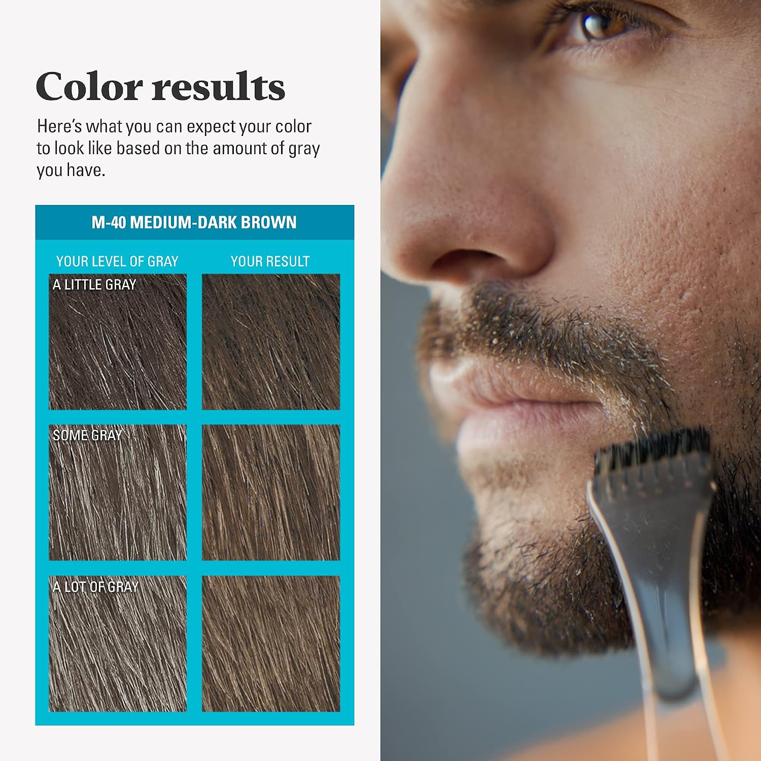 JUST FOR MEN Mustache & Beard Dye, Keratin, Light-Medium Brown M-30 (3 Pk) | Mustache & Beard color light-medium brown designed for facial hair to instantly eliminate gray. Enhanced with keratin.