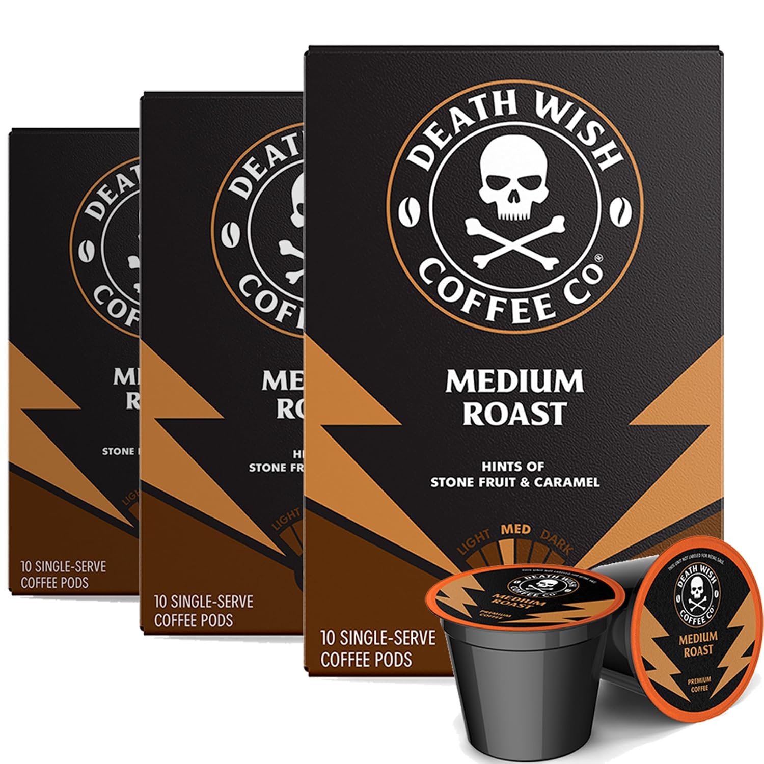 Death Wish Coffee Dark Roast Single Serve Coffee Pods, Organic, 50 Count | Fair Trade Arabica & Robusta, Baker's Chocolate & Cherry Notes, Low Acidity, Heavy Smooth Body, Bold & Intense