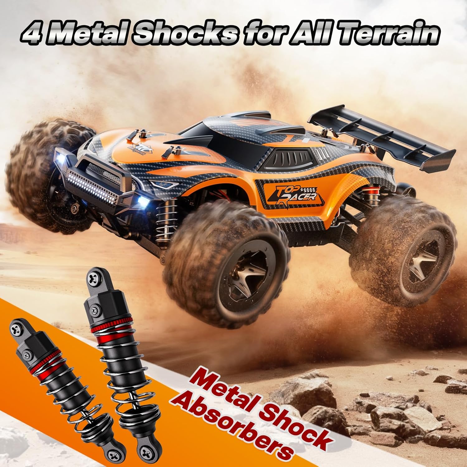HOMETALL 1:18 Fast RC Cars for Adults - 38+ KPH Off Road Remote Control Car - High Speed RC Monster Truck 4x4 All Terrain