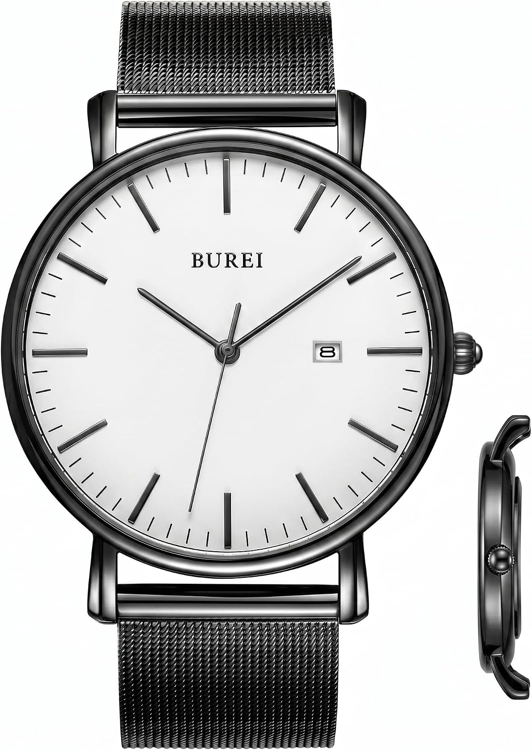 BUREI Men Wrist Watches Fashion Minimalist Thin Analog Quartz Waterproof Watches for Men, Refined Gifts for Men, Boyfriend, Husband, Dad