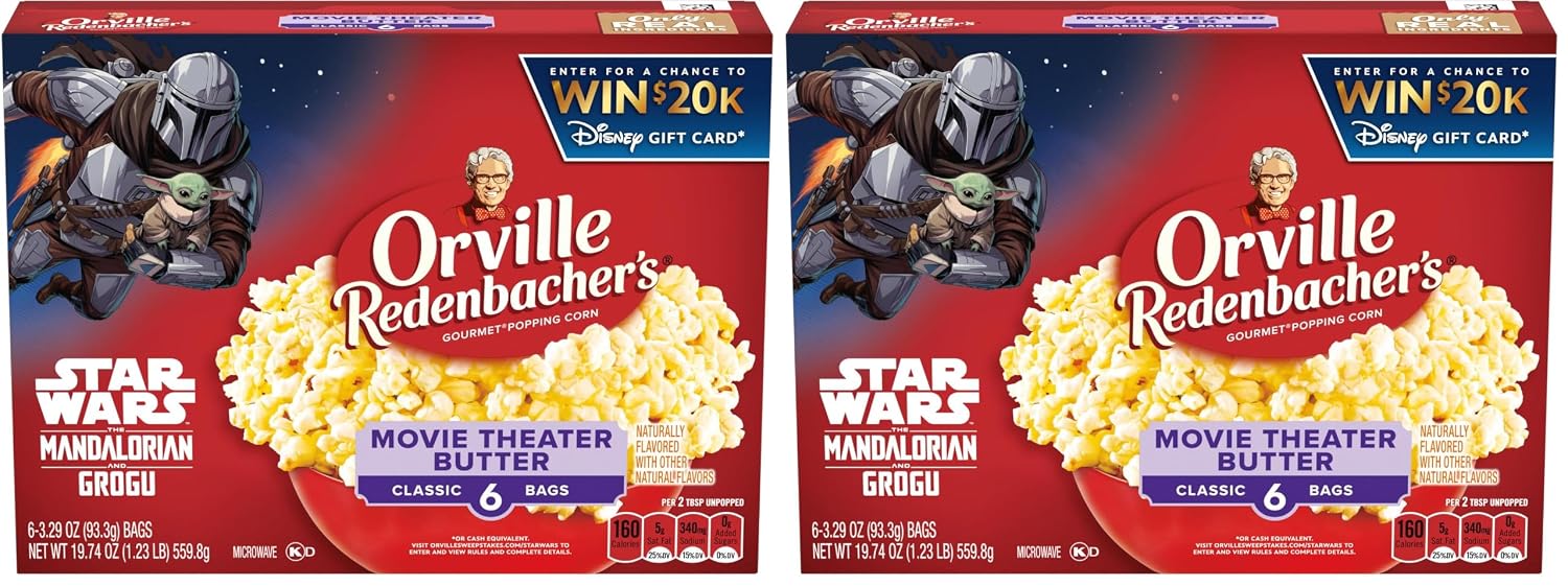 Orville Redenbacher’s Popcorn, Movie Theater Butter Flavor, 3 oz., 6-ct