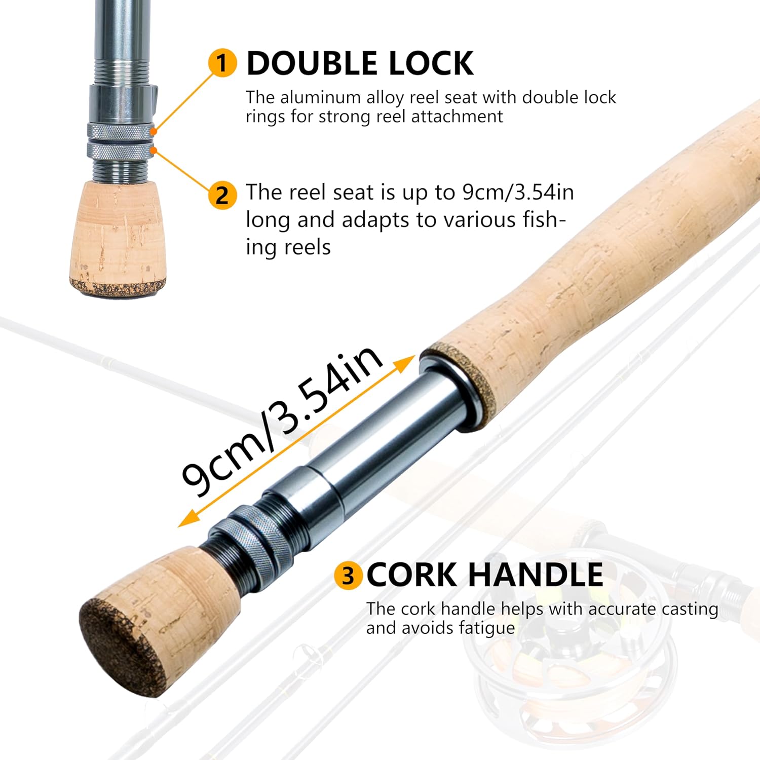 Fly Fishing Rod and Reel Combos with 4-Sections Portable Fly Rod and CNC-machined Aluminum Alloy Fly Reel,Fly Fishing Complete Starter Package