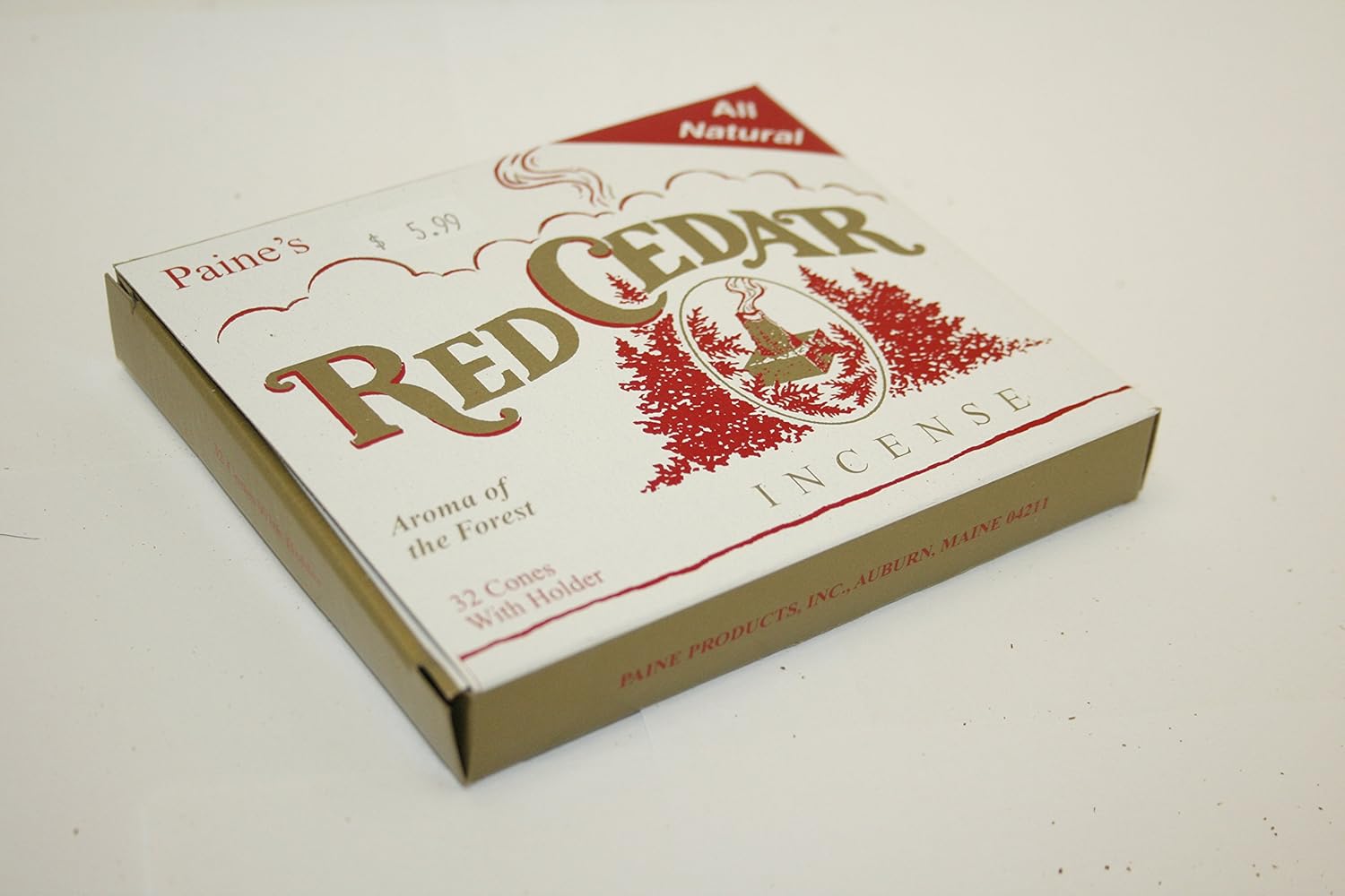 Paine's Red Cedar - 32 Cones With Holder - Real Wood Incense