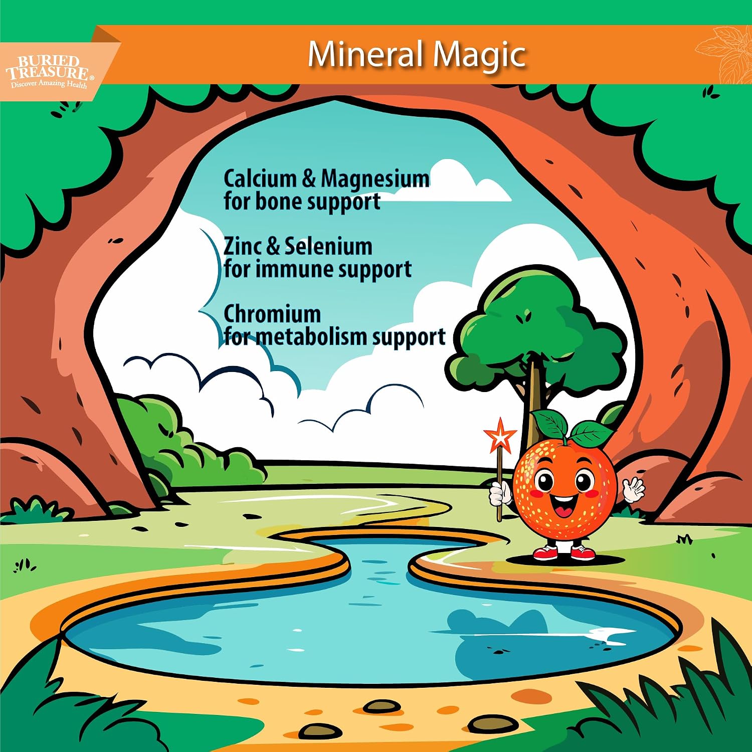 Buried Treasure Children's Daily Multi Liquid Multivitamin & Minerals Nutritional Dietary Vegan Supplement for Kids No Artificial Ingredients