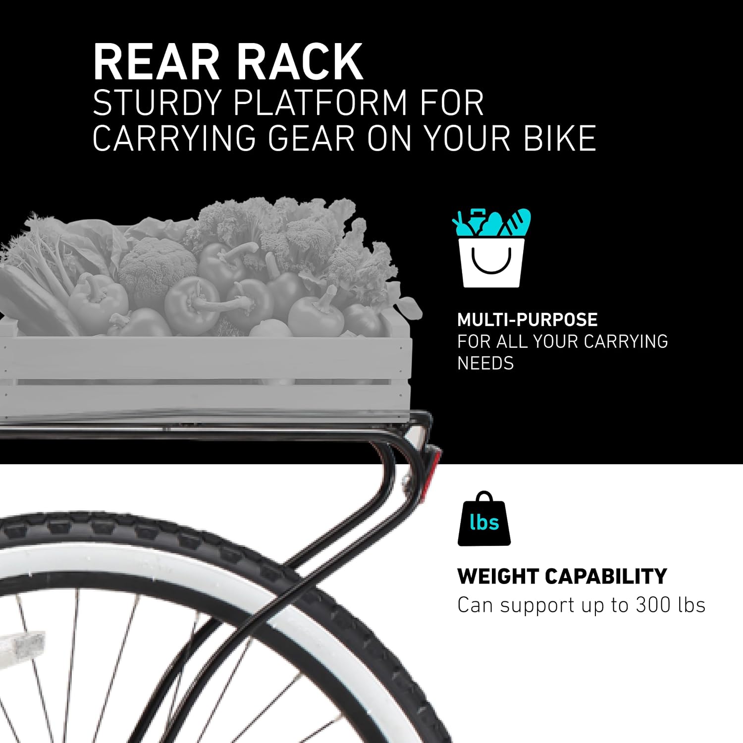 sixthreezero Around The Block Men's Beach Cruiser Bike, Hybrid Bicycle with Rear Rack