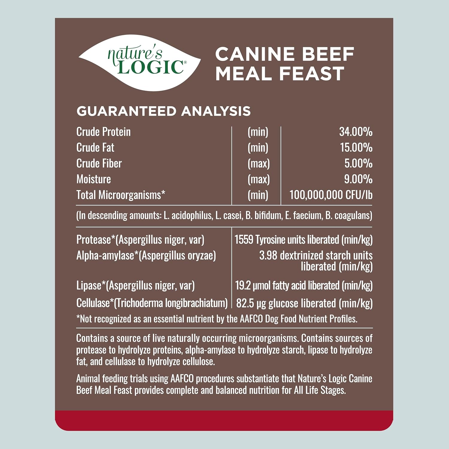 NATURE'S LOGIC Dry Dog Food - Beef Meal Feast Dry Kibble, 13 lb
