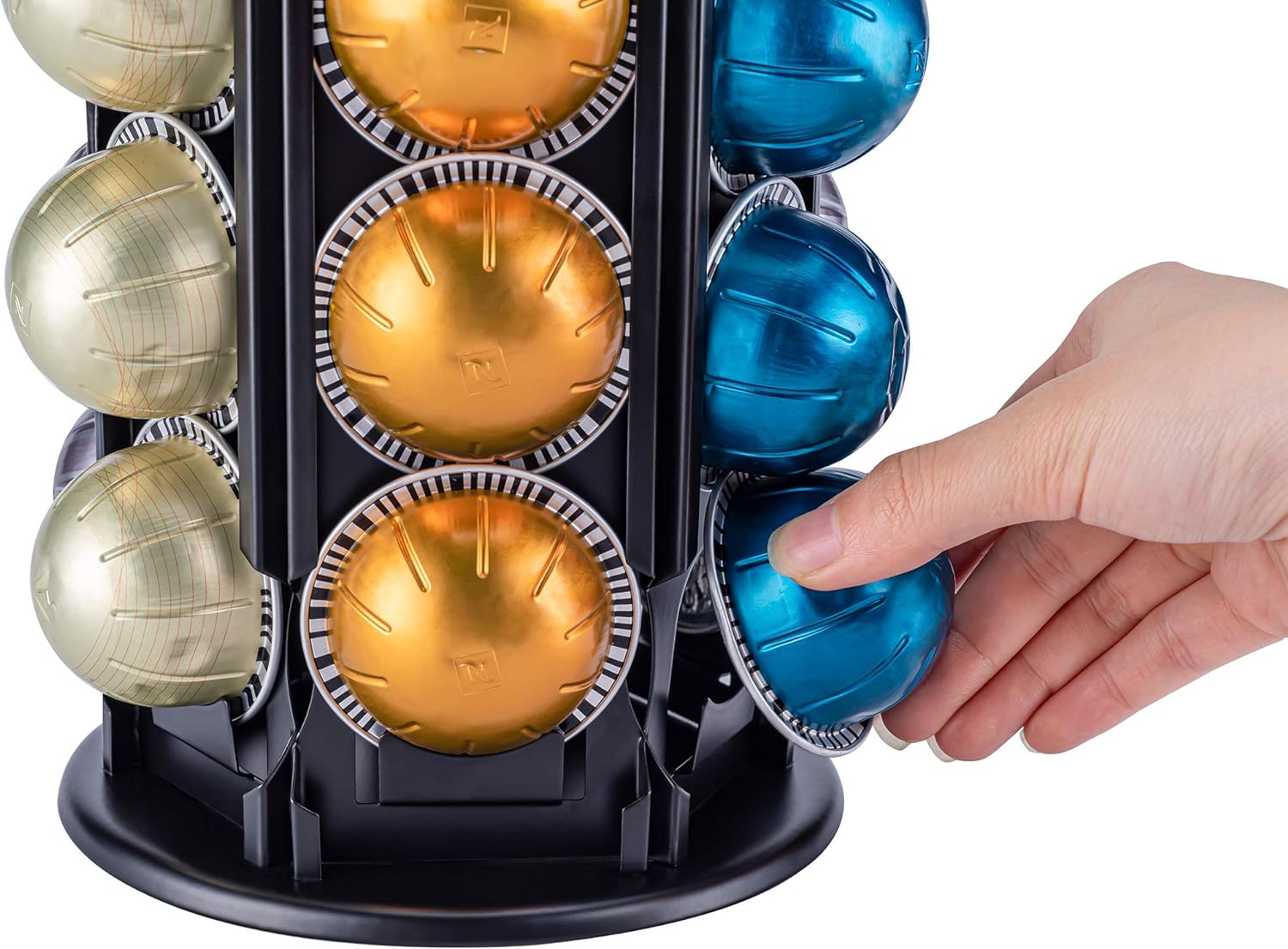 FlagShip Vertuo Pod Carousel Holder 80+ Pods Capacity Black Metal