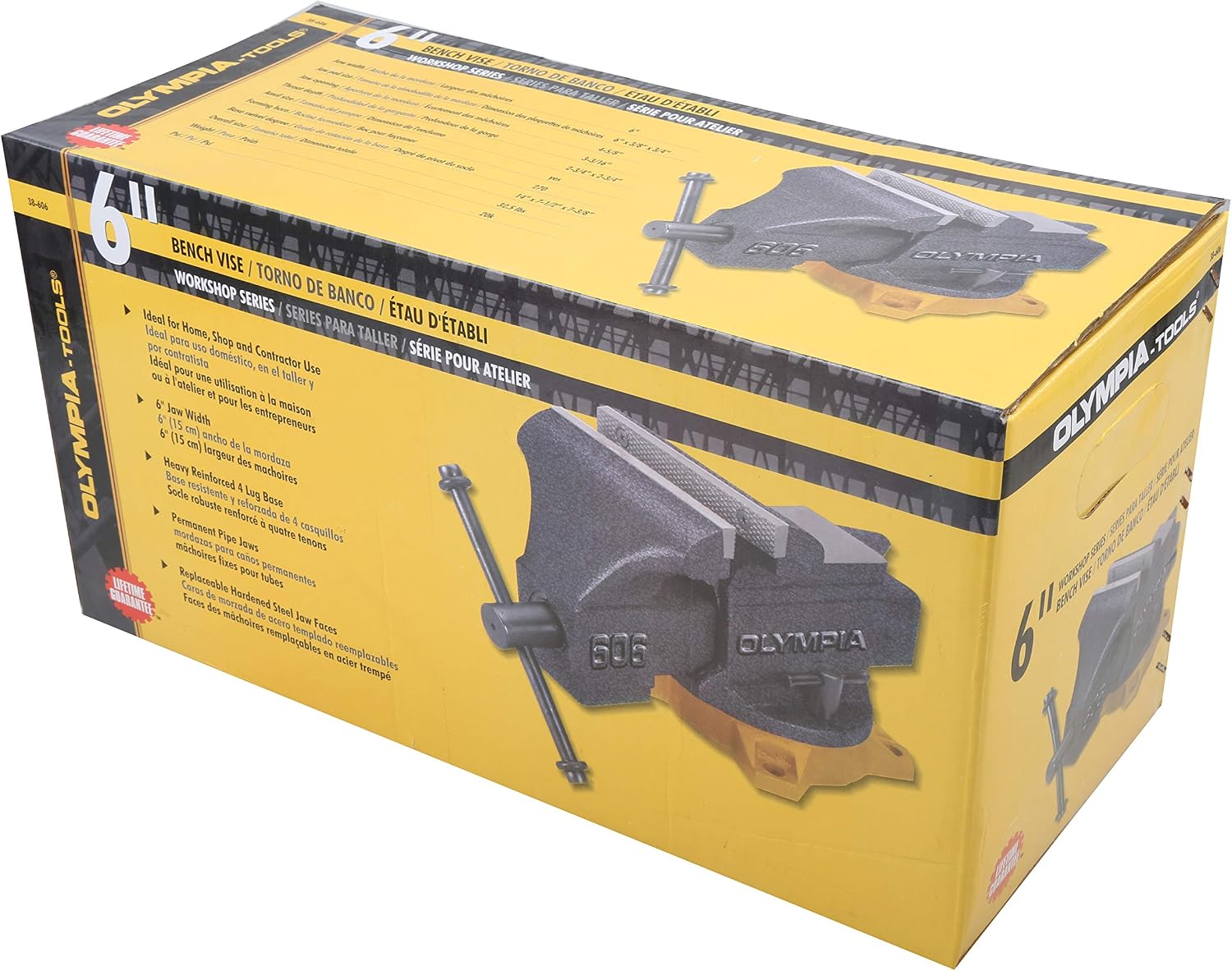 Olympia Tools 38-604 Bench Vise, Workshop Series, 4-Inch, gray