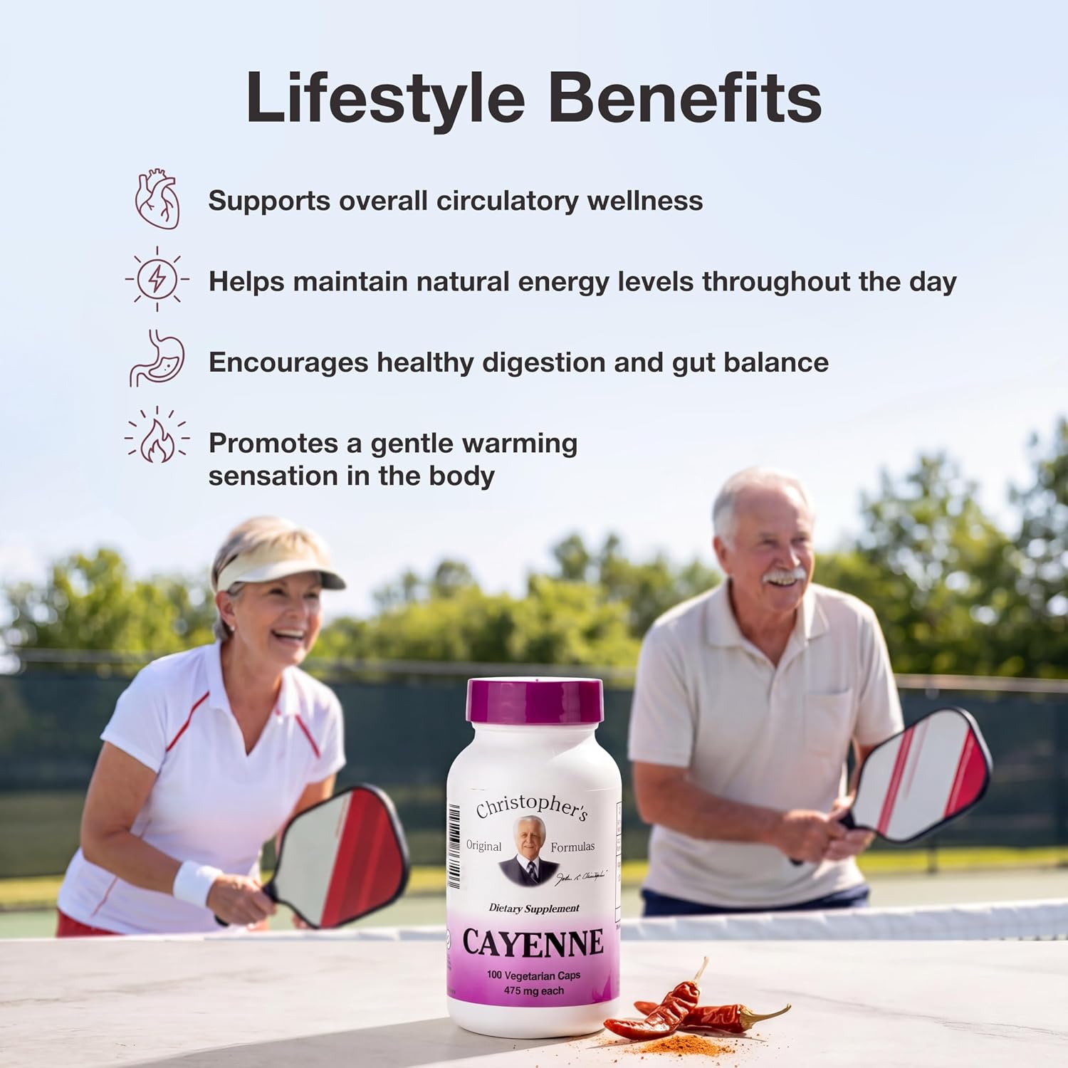 Christopher's Original Formulas Cayenne Capsules, Herbal Supplement for Circulation & Digestion, 100 Capsules