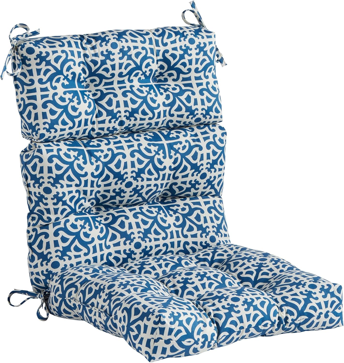 Greendale Home Fashions Outdoor 44x22-inch High Back Chair Cushions (Set of 2), Cement