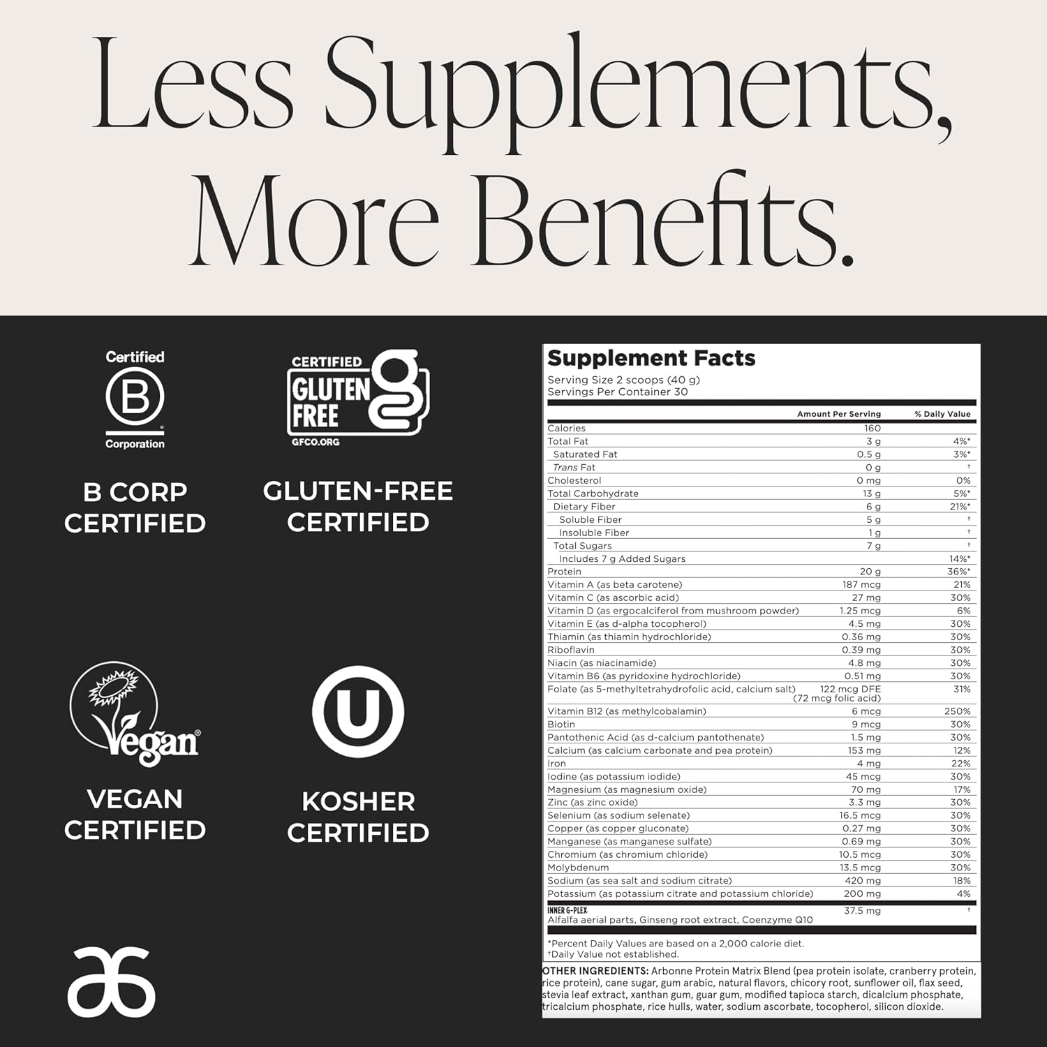 Arbonne Feelfit Pea Protein Shake - Daily Supplement Powder, Vegan Protein for Support of Overall Health, Energy and Well-Being, Vanilla