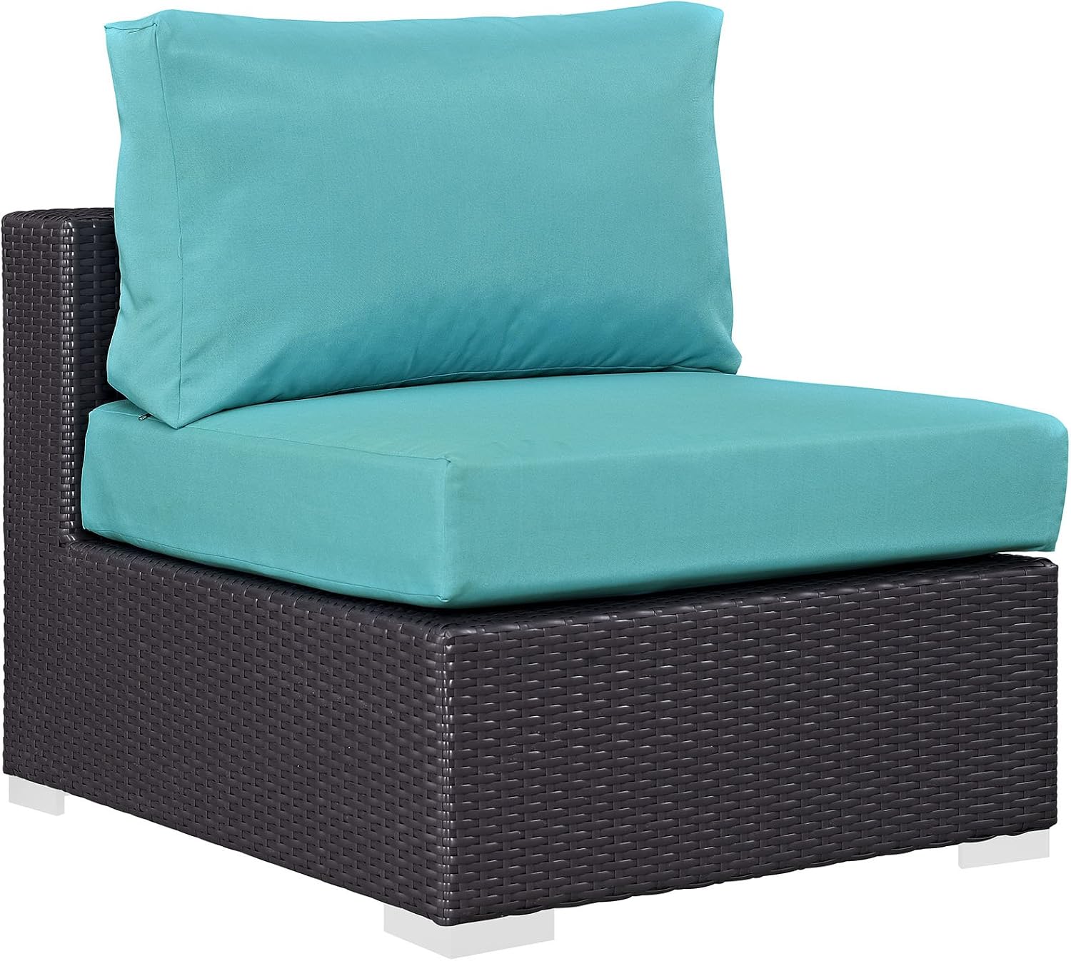 Modway Convene Wicker Rattan Outdoor Patio Loveseat in Espresso White