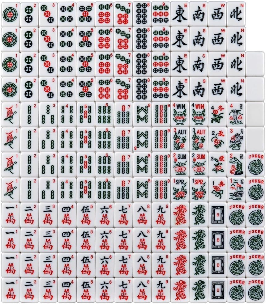 American Mahjong Set with 4 PUSHERS / RACKS COMBO in ALUMINUM CASE (WESTERN Mah jongg 166 Tiles)