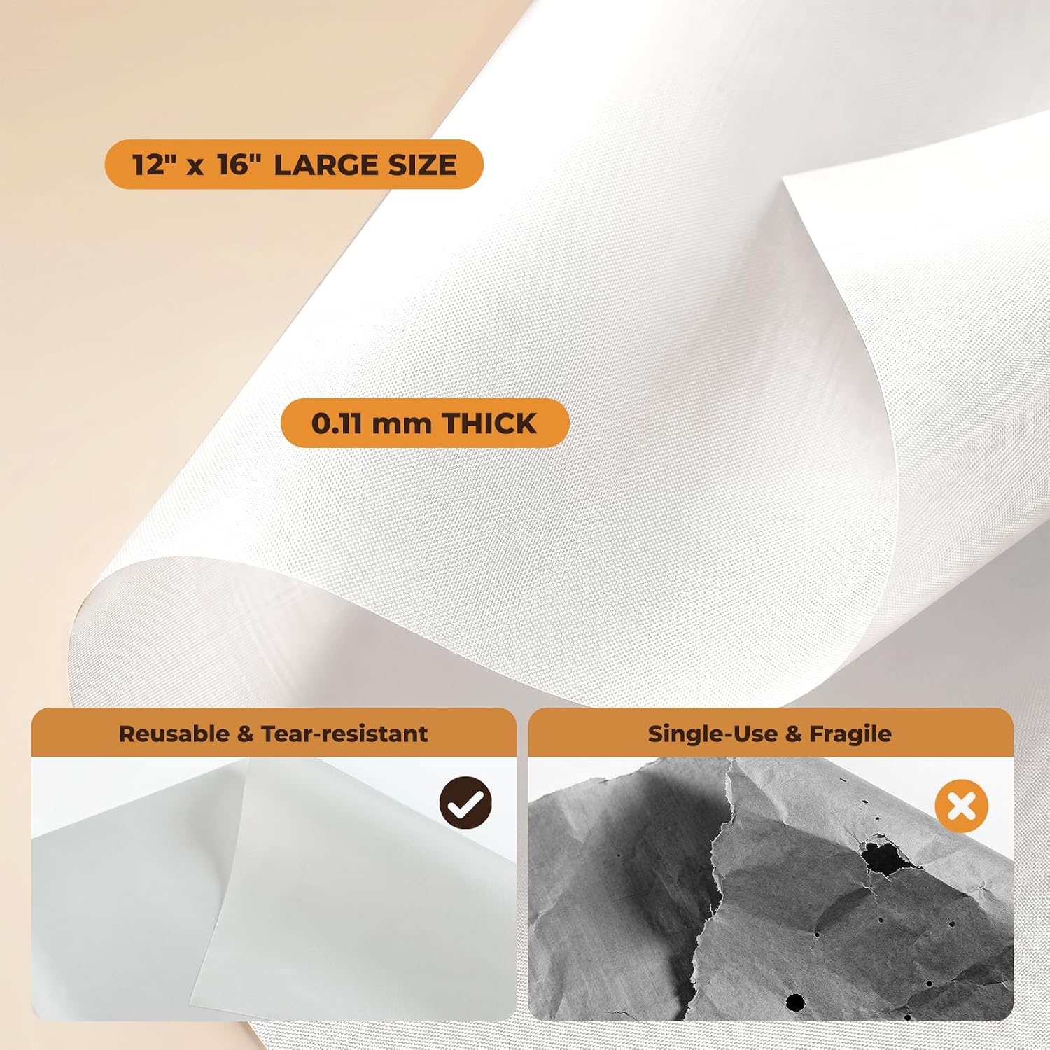3 Pack PTFE Teflon Sheet for Heat Press Transfer Sheet Non Stick 16 x 20" Heat Transfer Paper Reusable Heat Resistant Craft Mat