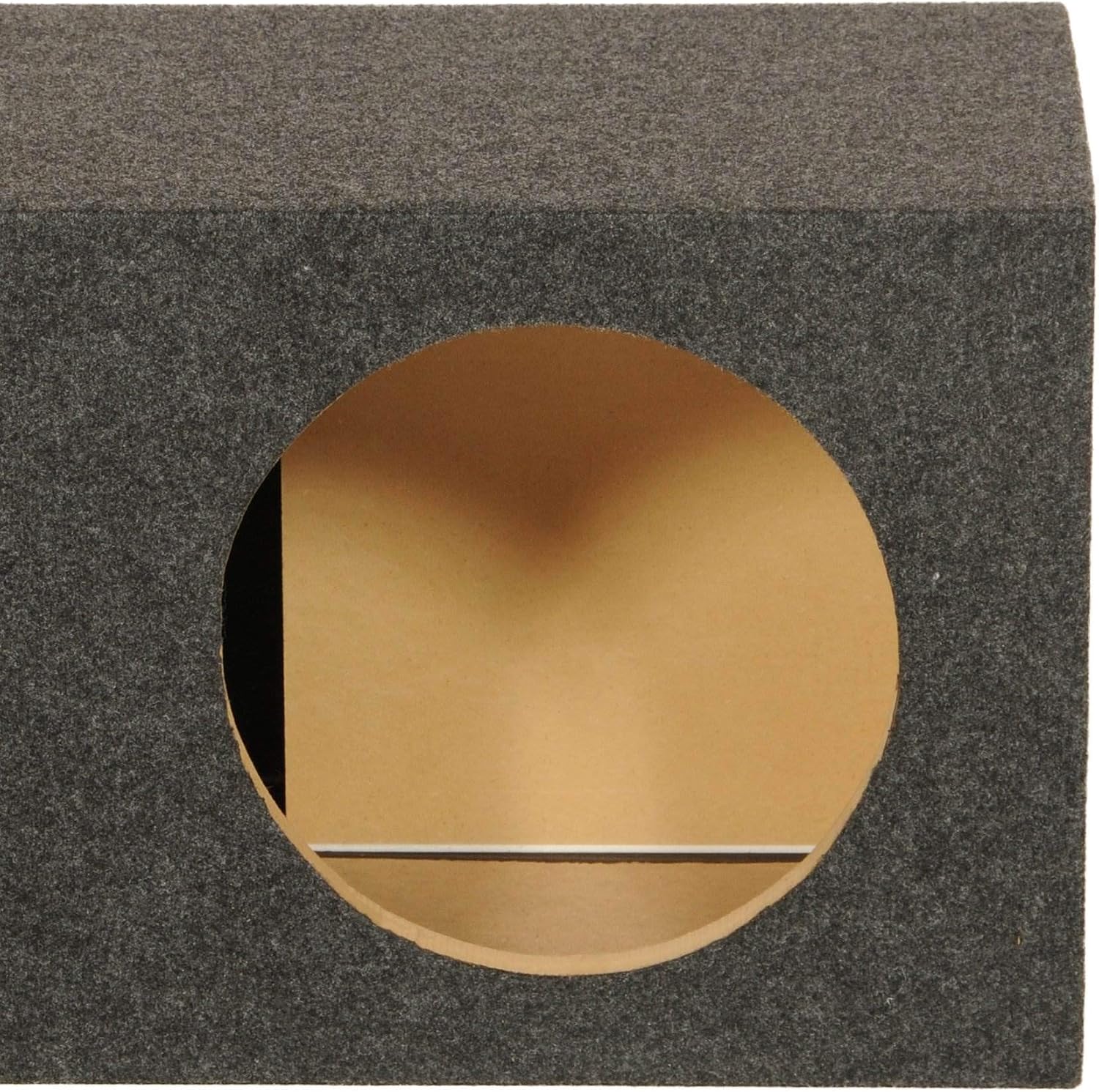 QPower HD112VL Single 12 Inch SPL XL Heavy Duty Side Ported Subwoofer Box Enclosure with Durable Carpet Covering for Car Audio Systems