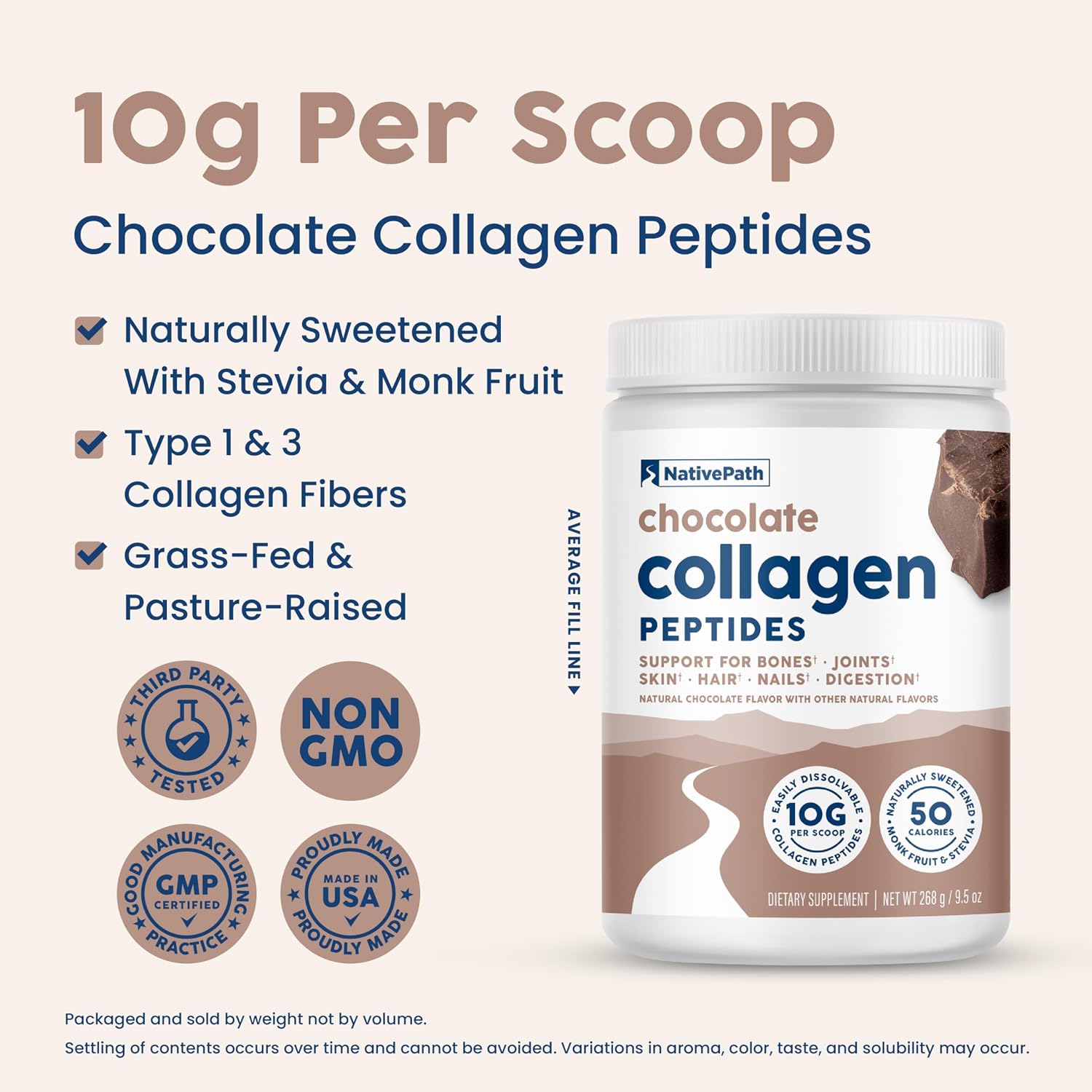 NativePath Collagen Peptides, Wild Berry, Grass-Fed, 20 Servings