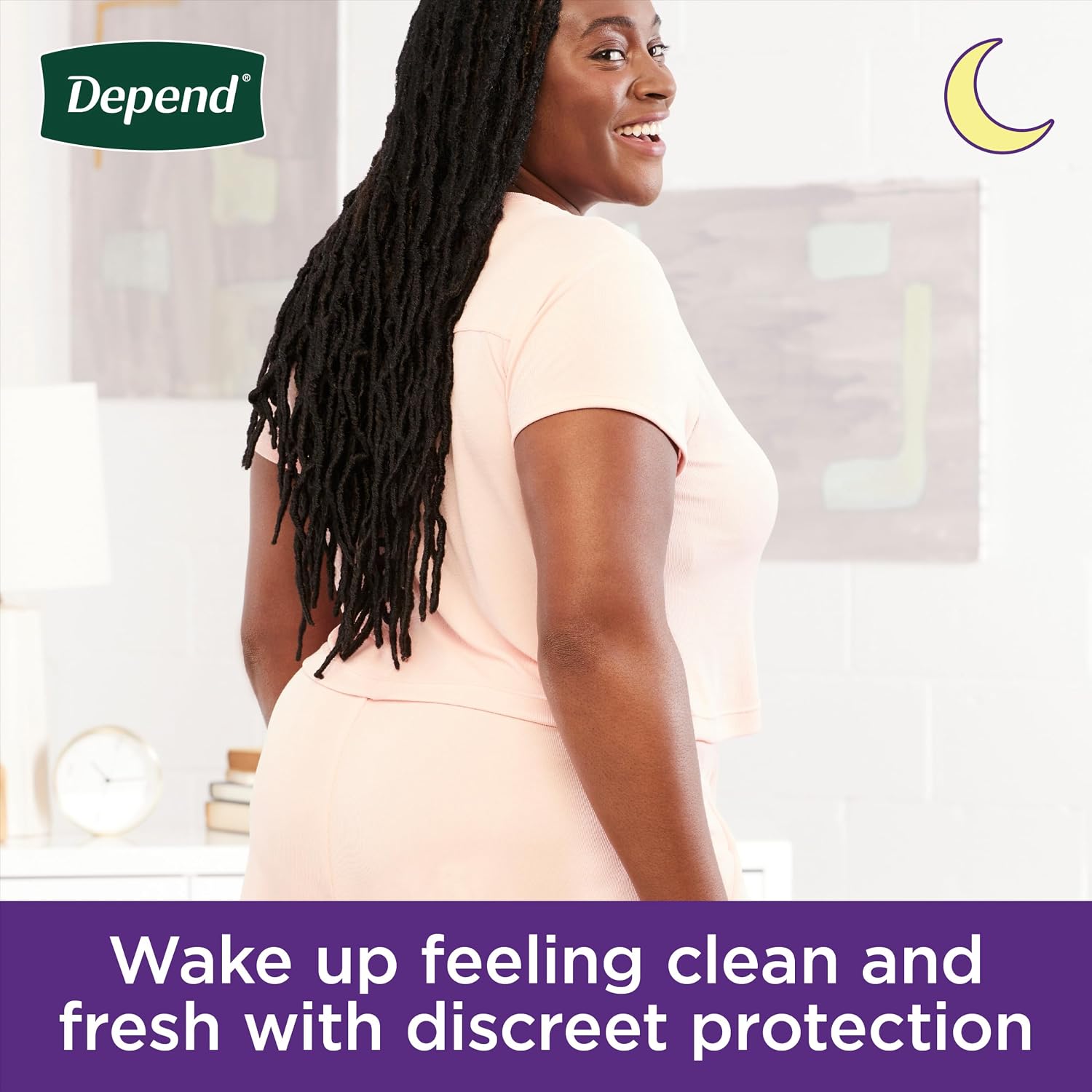 Depend Night Defense Adult Diapers for Women, Medium, 15 Count