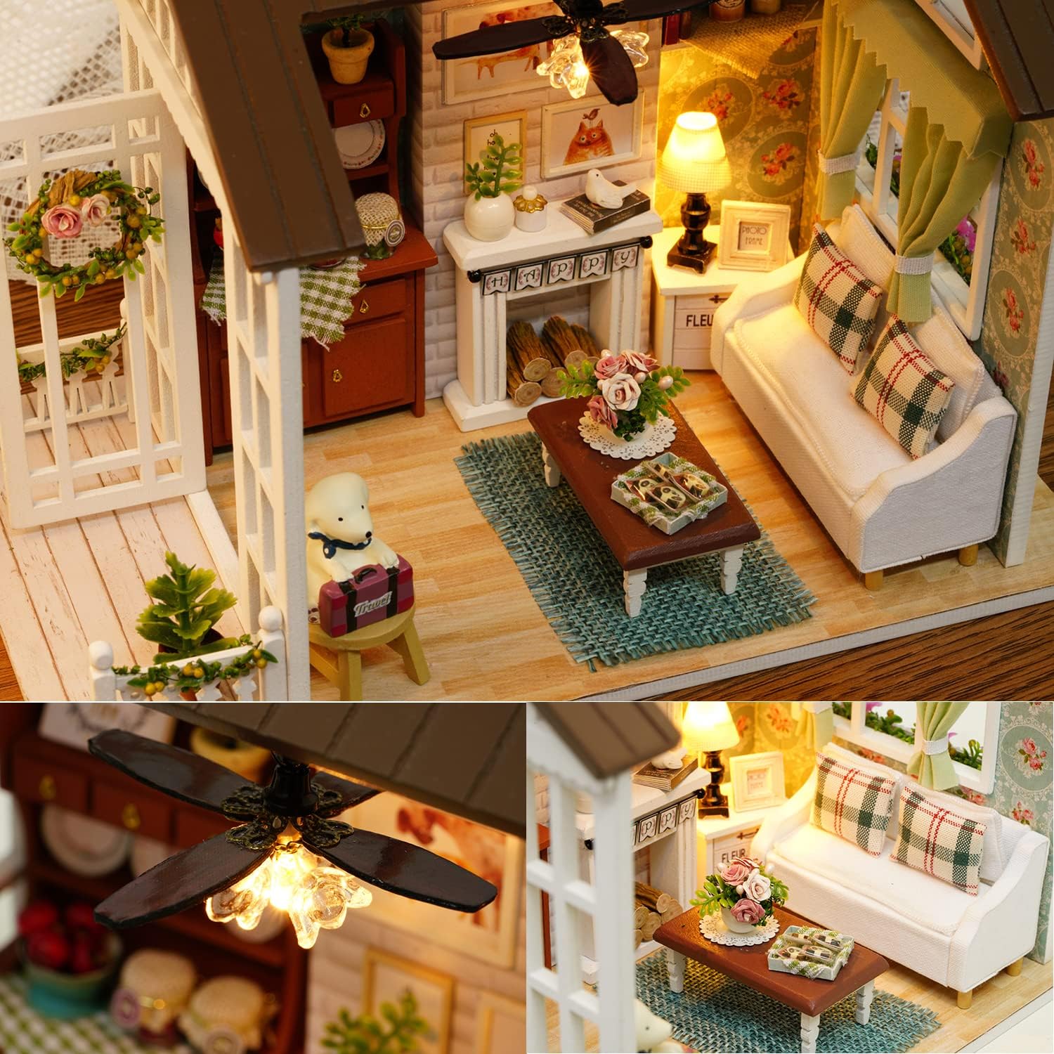 DIY Miniature House Kit with Furniture for Kids Teens Adults Aged 14+ | 1:24 Scale Wooden Mini Doll House Accessories Creative Room Book Nook(Forest Times)