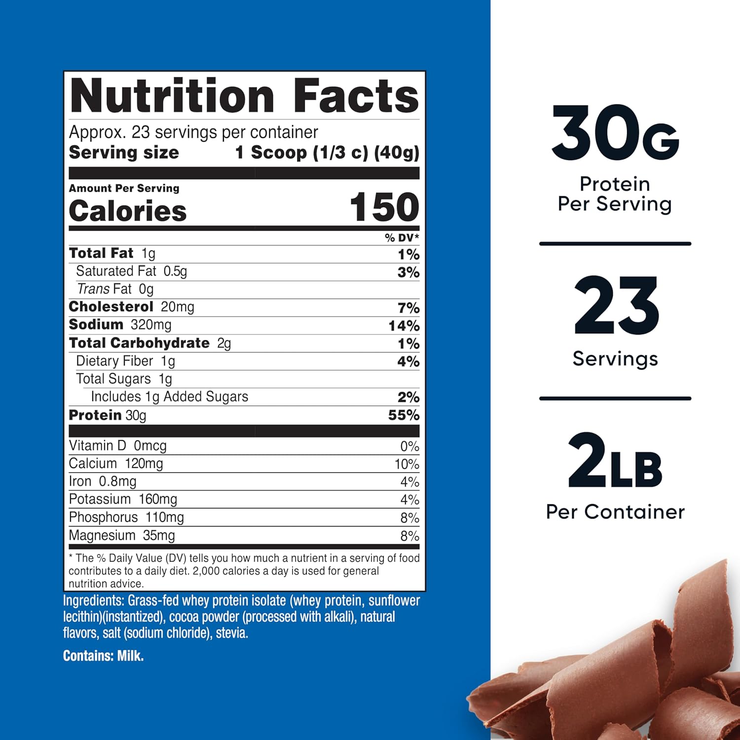 Nutricost Grass-Fed Whey Protein Isolate (Vanilla) 5LBS | GMO-Free, Gluten Free, Natural Flavors