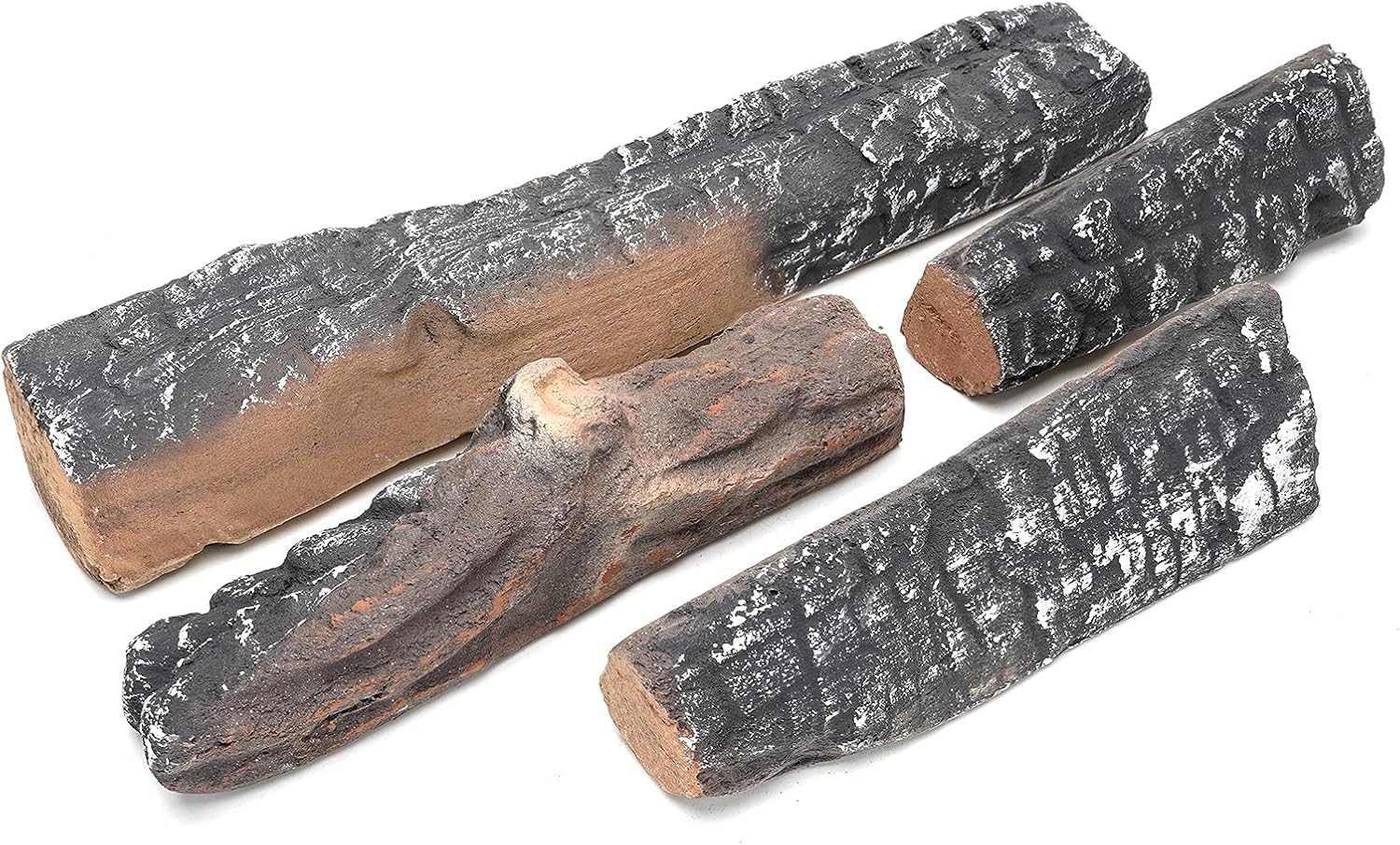 Skyflame Small Gas Fireplace Logs - 4 Pcs Ceramic Wood Logs