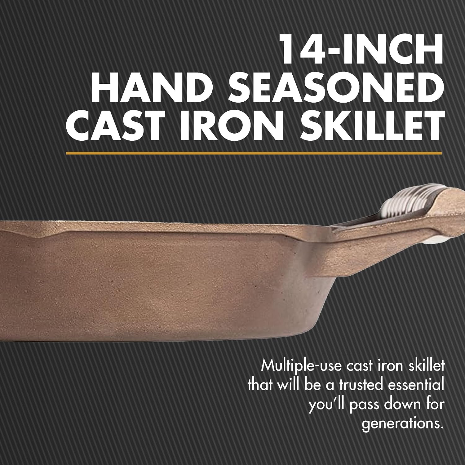 FINEX 12" Cast Iron Skillet with Lid, Versatile Cast Iron Pan, Cooking Pan Enhances Food Taste, Non-Stick Skillet, Modern Heirloom, Pre-Seasoned with Flaxseed Oil