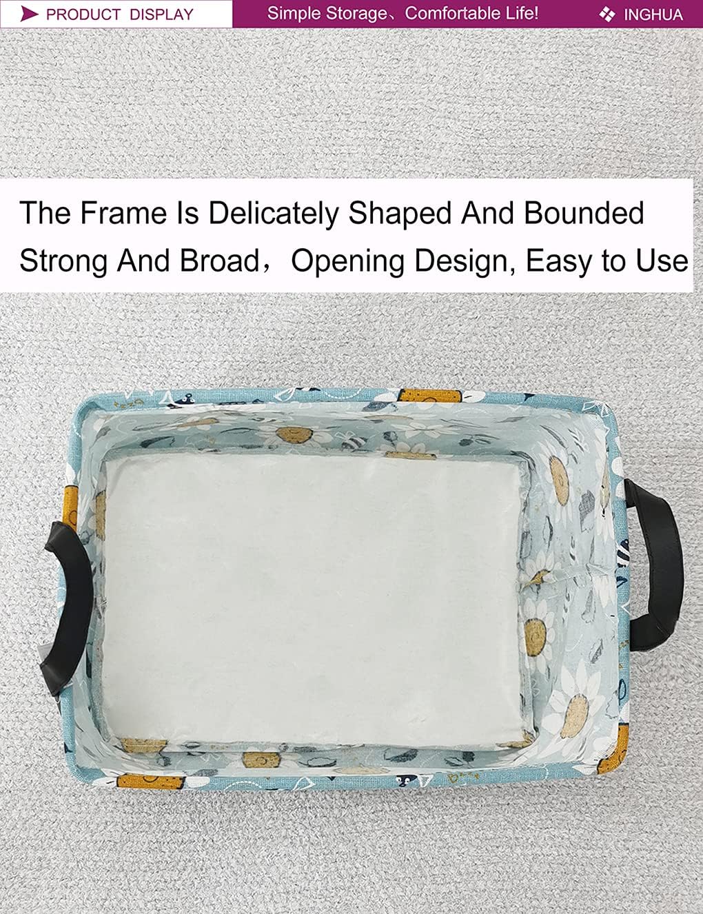 Rectangular Storage Basket Gift Bag Rec Spaceships