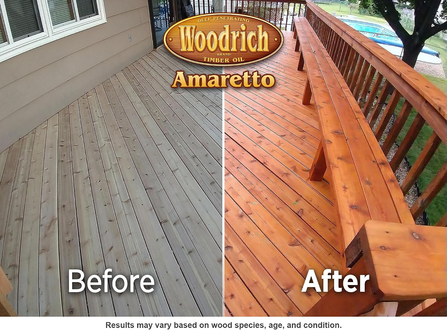 Timber Oil Deep Penetrating Stain for Wood Decks, Fences, Siding, and Log Cabins - 5 Gallons, Amaretto (Covers 750 sq. ft.)
