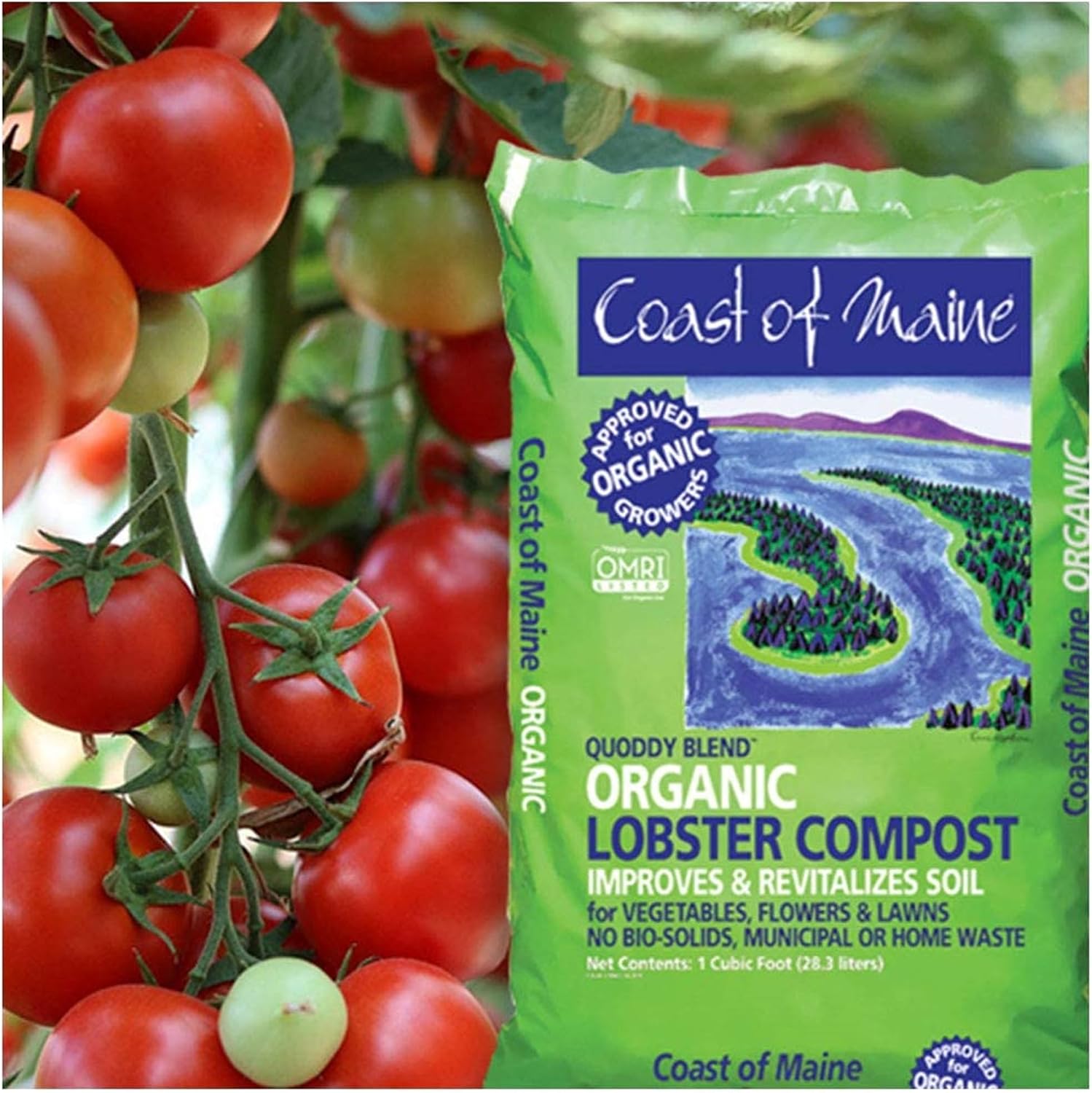 Coast of Maine Quoddy Blend, 1 cu ft (Pack of 2) Organic and Natural Compost Blend with Lobster and Crab - Improves and Revitilizes Soil